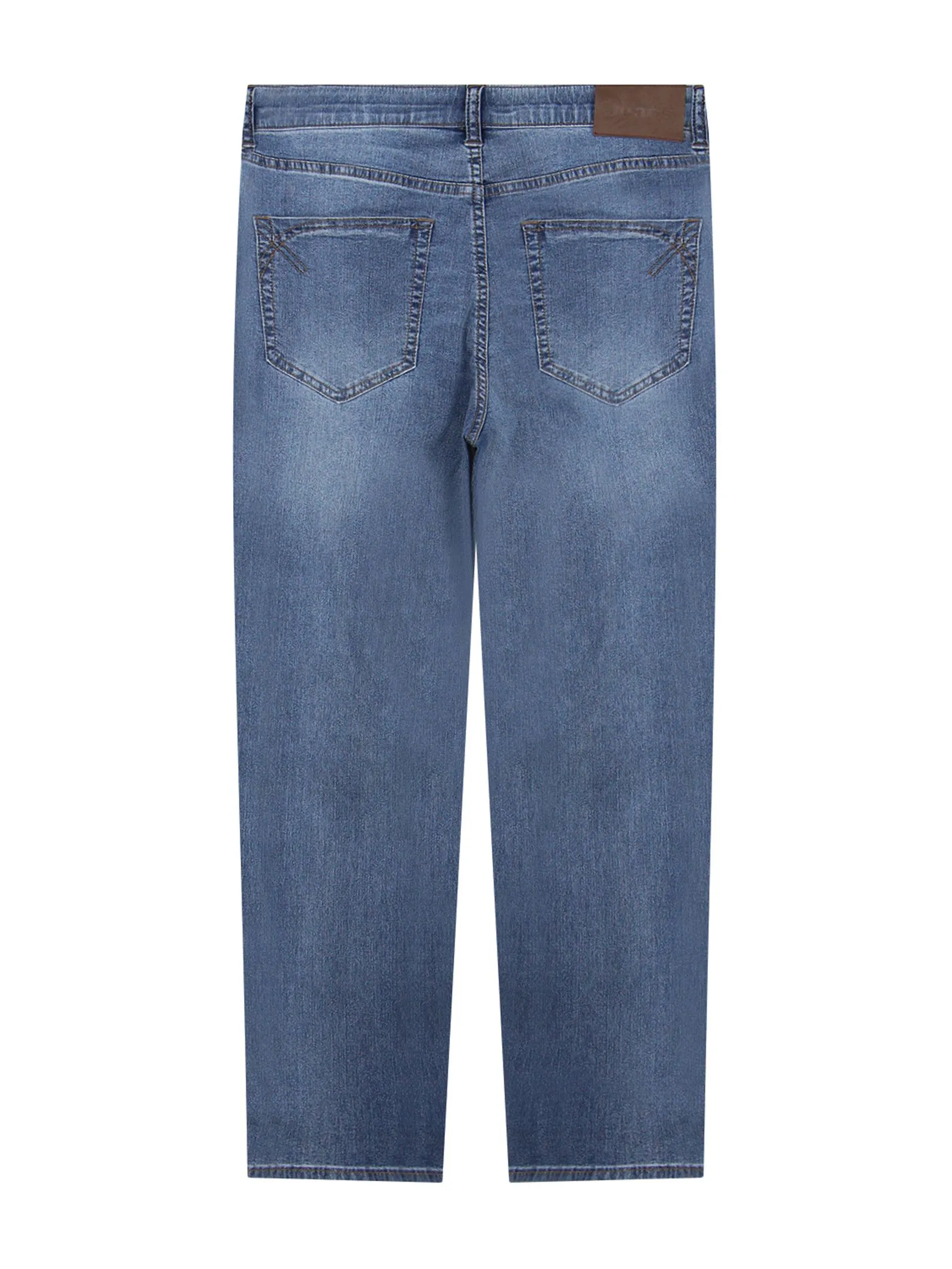 GIORDANO Men's Regular Stretch Denim Jeans(180° Elastic Waist)  Lt indigo