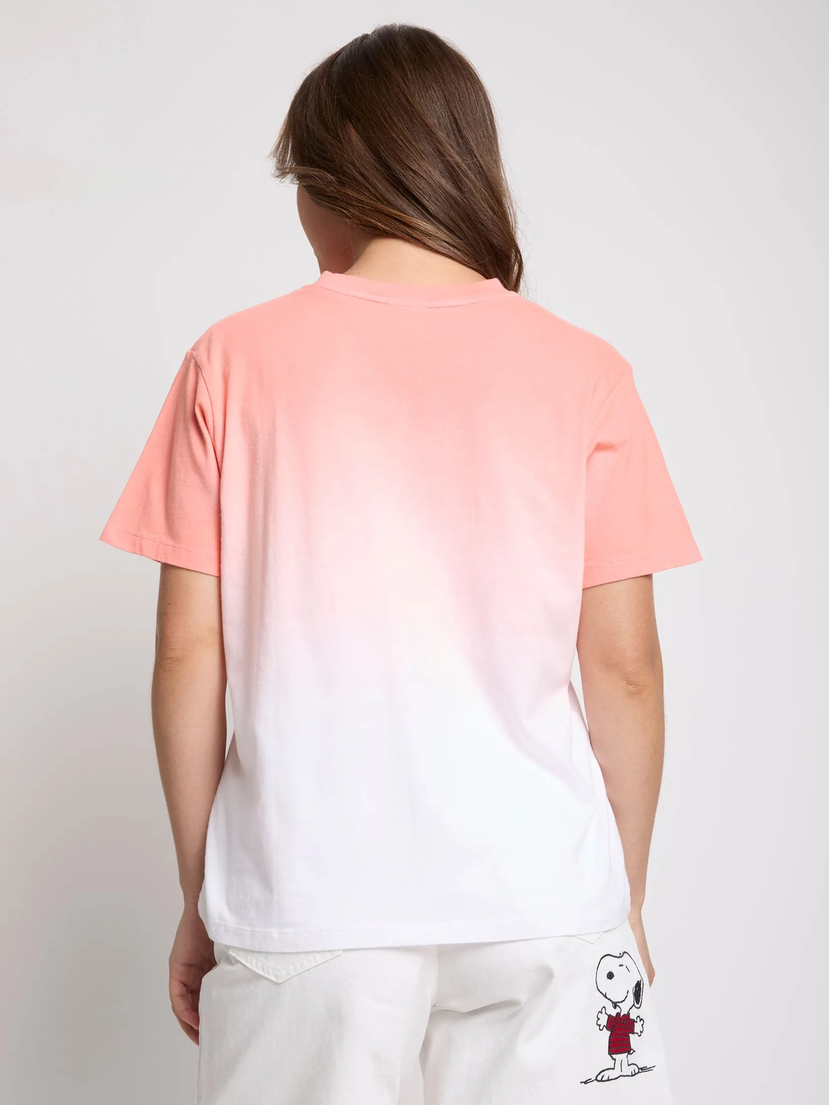 DEFRY 01 Women T-Shirt Short Sleeves Snoopy Print Orange