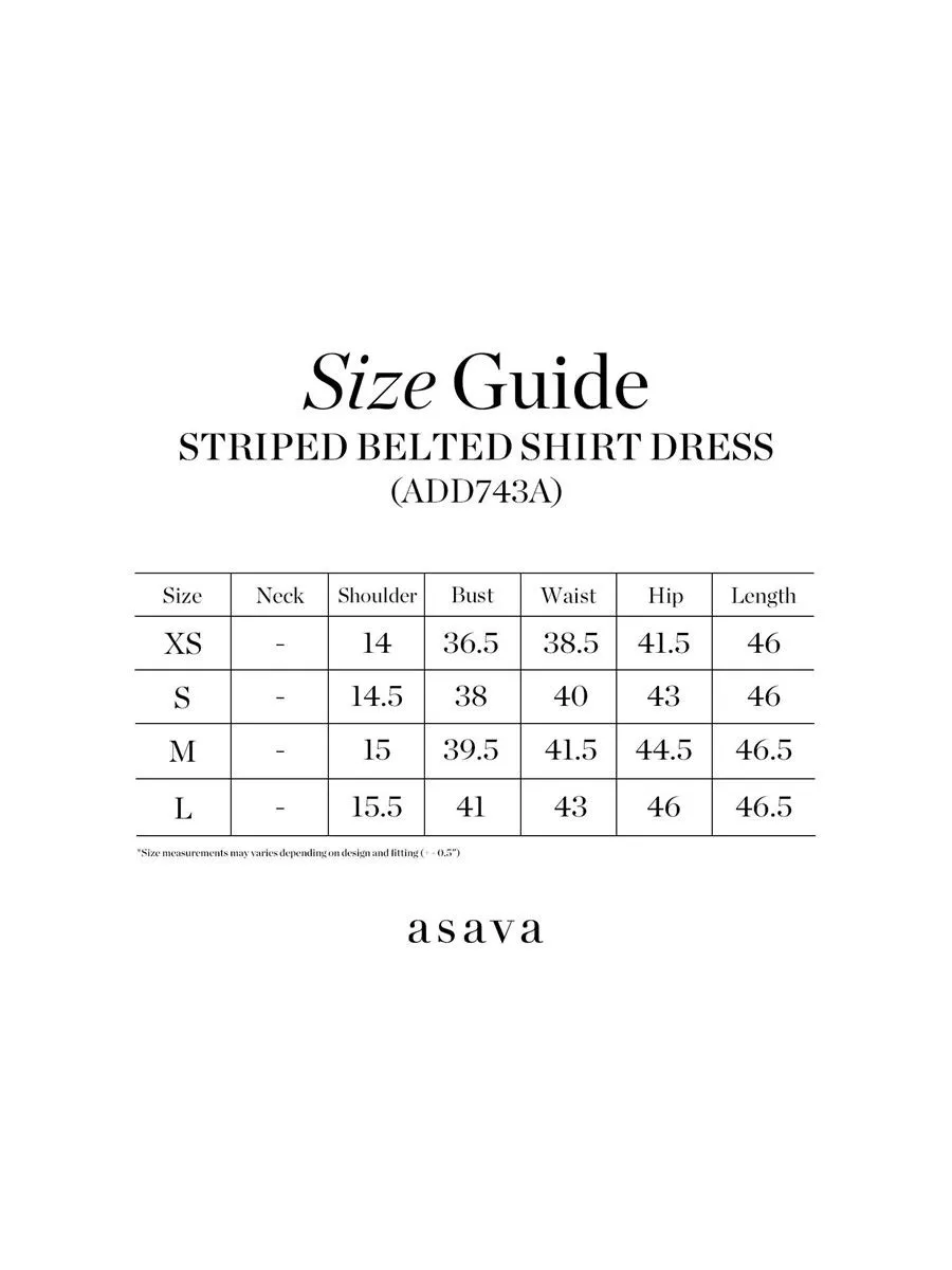 ASAVA ( SS24 ) Striped Belted Women Shirt Dress Beige