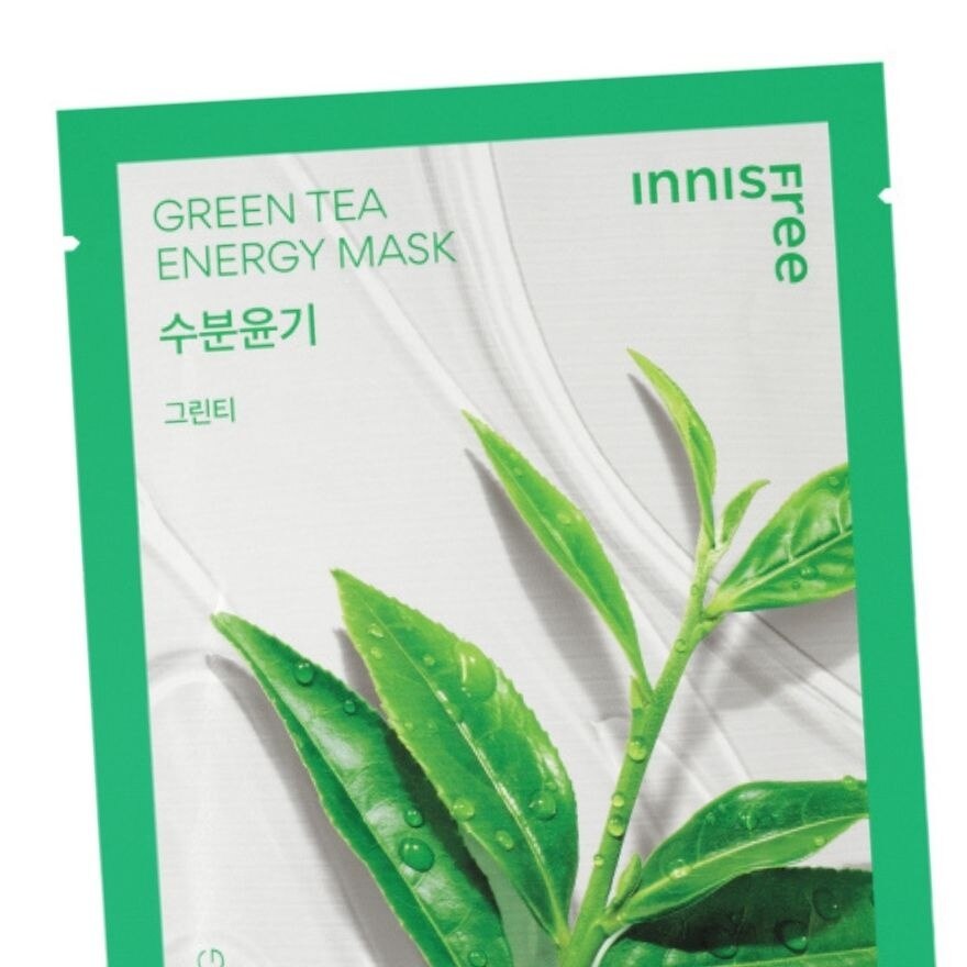 Innisfree Green Tee Energy Mask 1'S มาส์กหน้าผิวชุ่มชื้น ผิวเงางาม อิ่มน้ำ