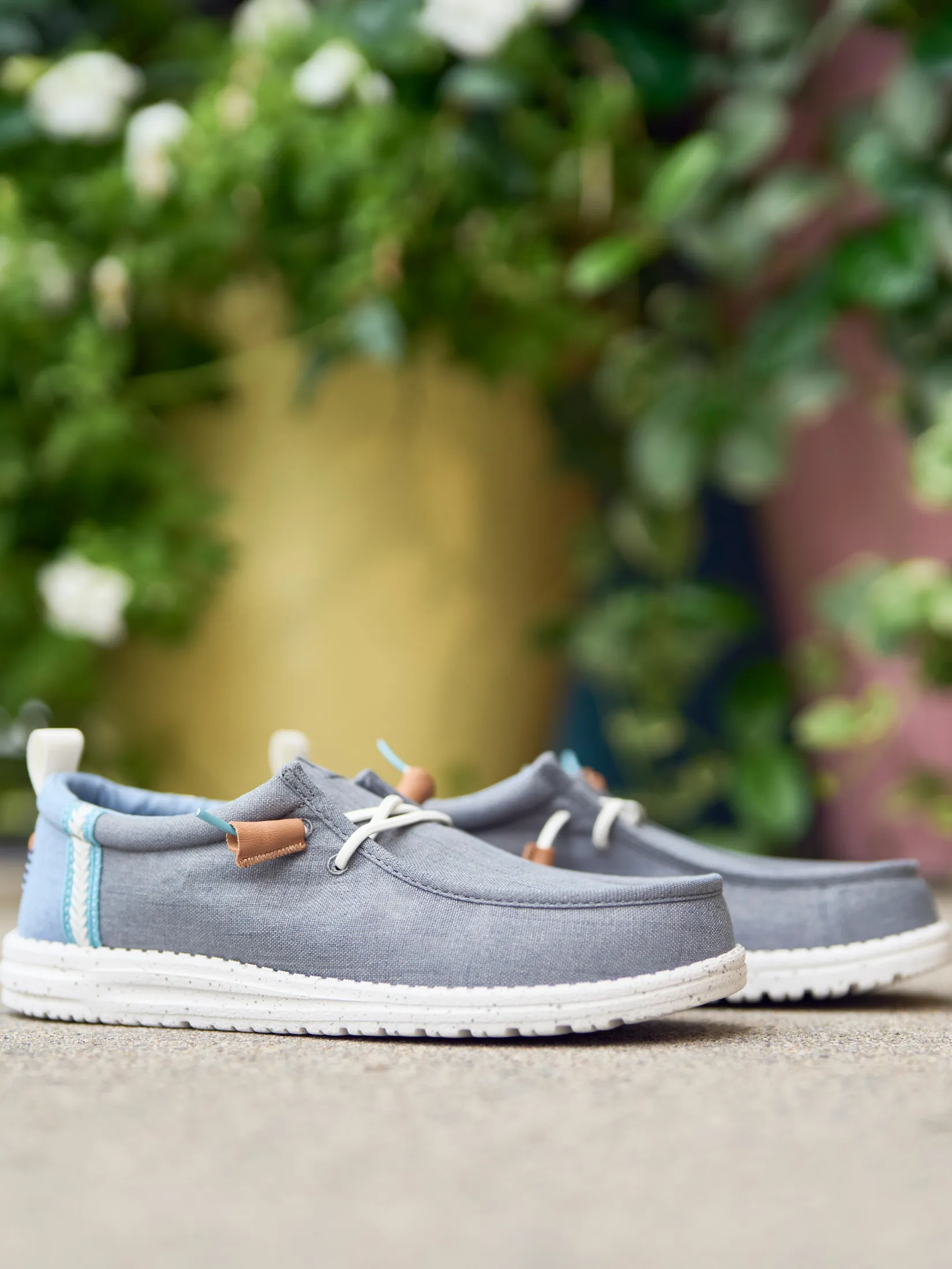 HEYDUDE WALLY CRAFT LINEN - MONUMENT GREY/FADED DENIM