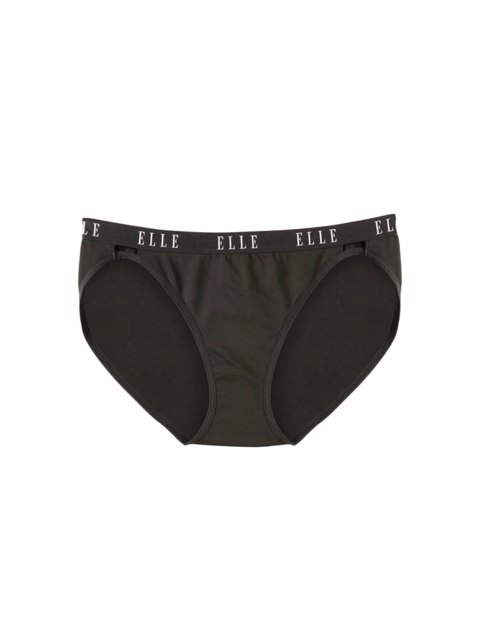 ELLE LINGERIE Women Sexy Lowrise Panties woven elastic waistband ELLE LOGO LU1946 - Black