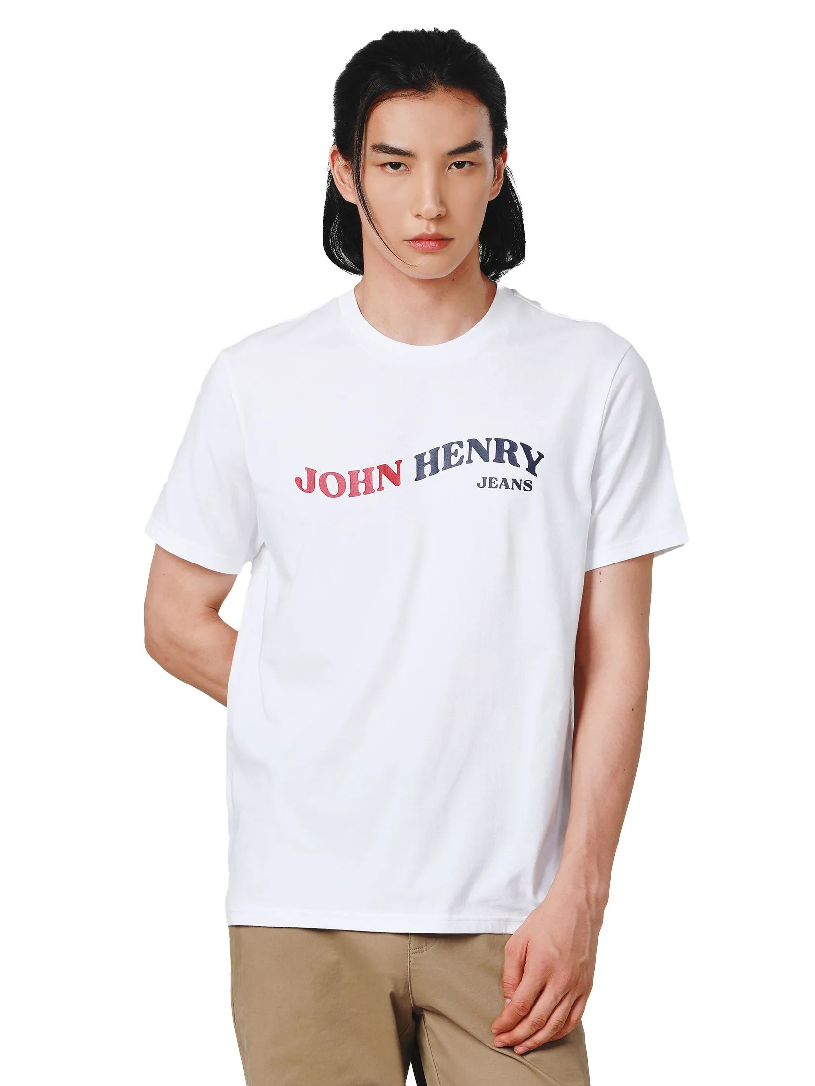 JOHN HENRY Men's T-Shirts (Slim Fit) DENIM White Size - L
