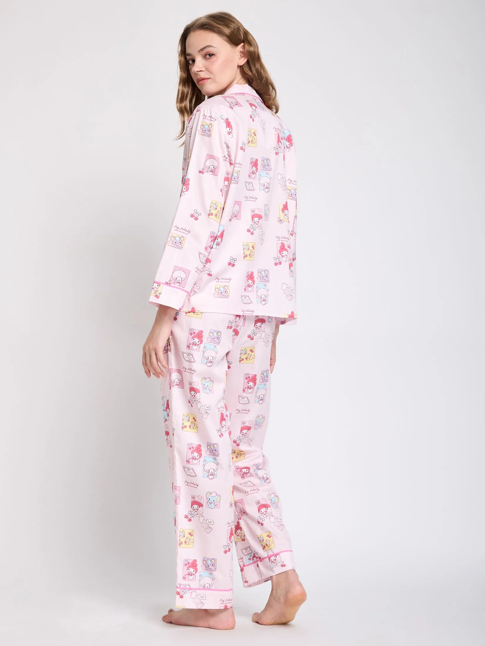 SANRIO Women Pyjamas Shirt Long Sleeves + Pants 50th Sweet Memories My Melody Pink