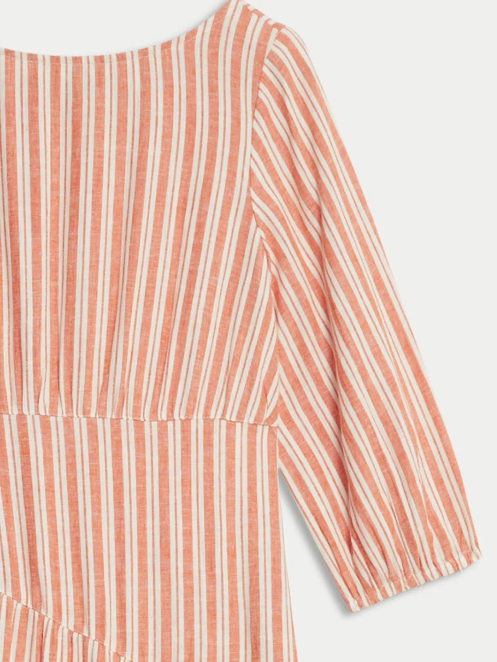 MARKS & SPENCER Women Midi Dress Beach Linen Rich Asymmetrical Marmalade