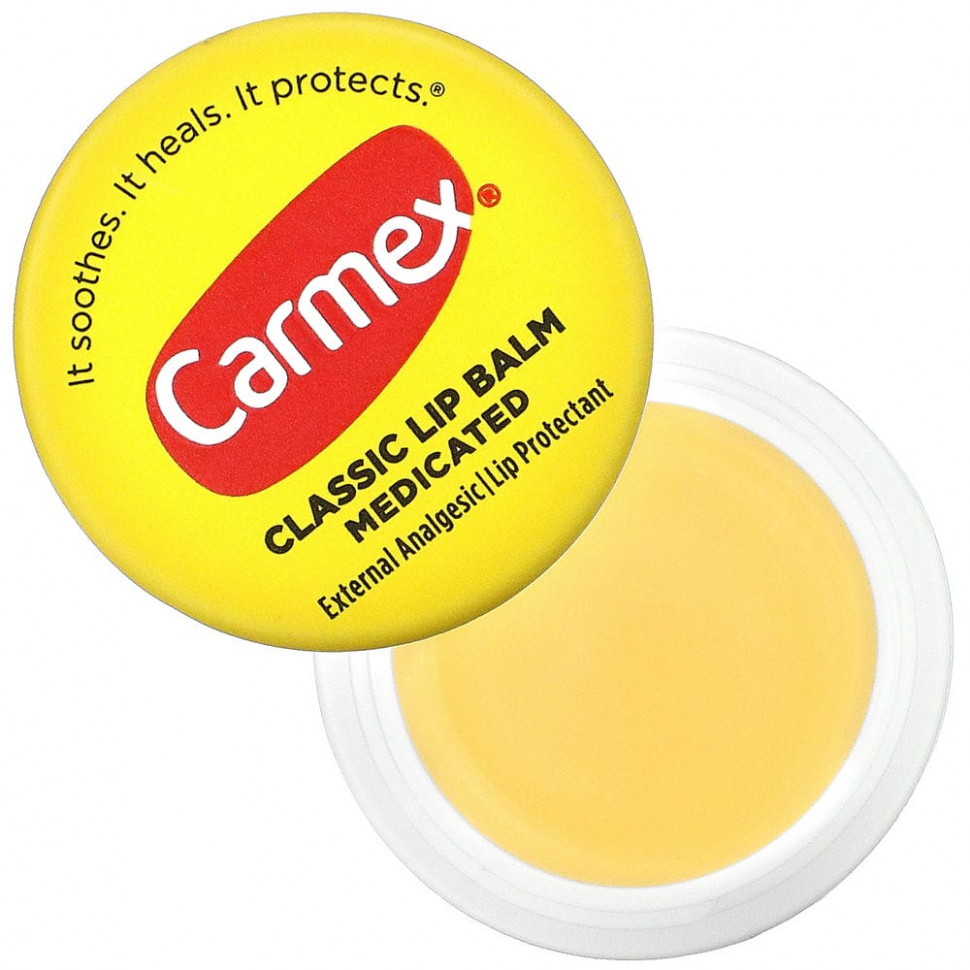 Carmex, классический бальзам для губ, лечебный, 7,5 г (0,25 унции)