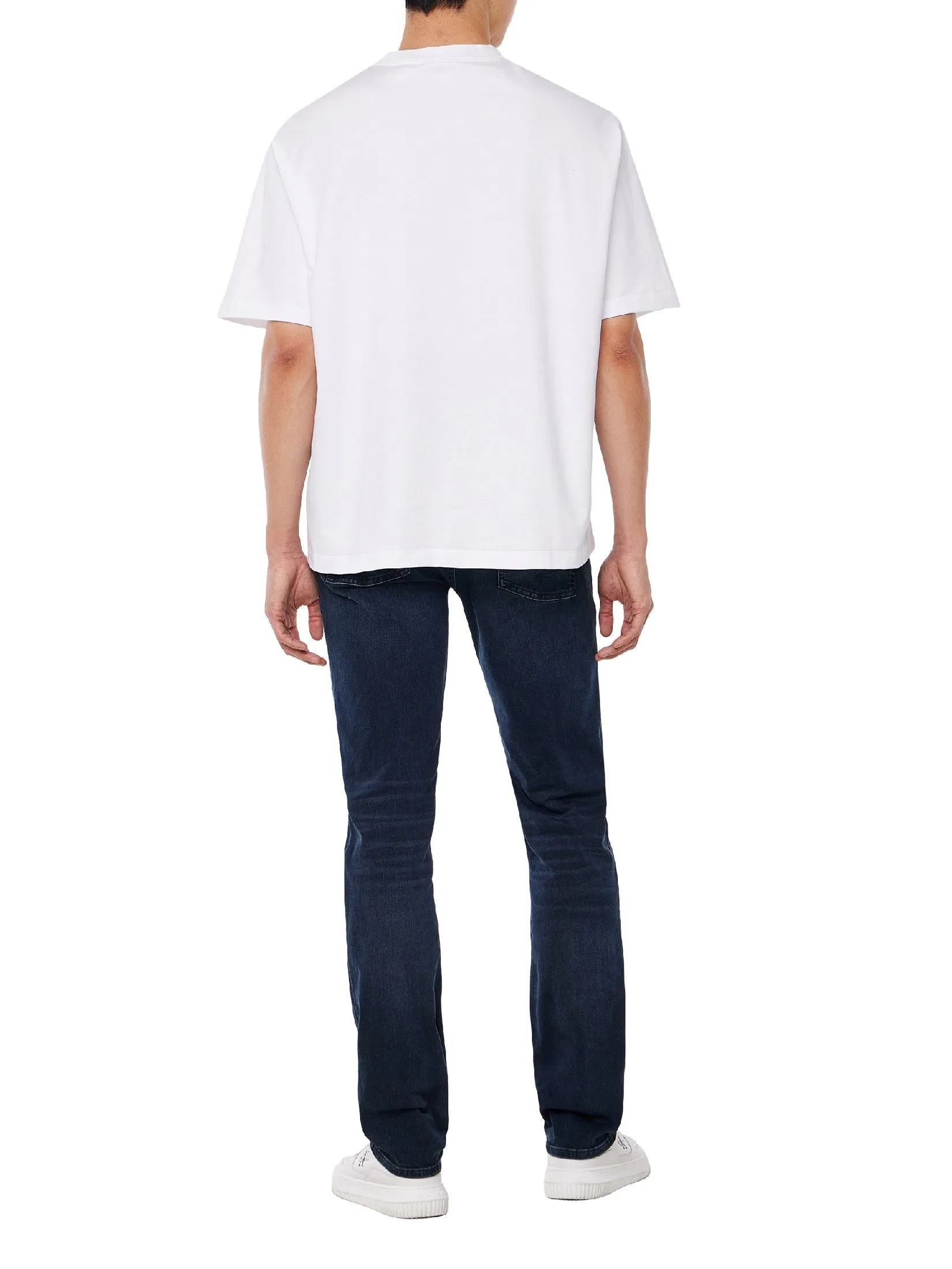 CALVIN KLEIN Men's Relaxed Fit New York Varsity Logo Short Sleeve T-Shirt White