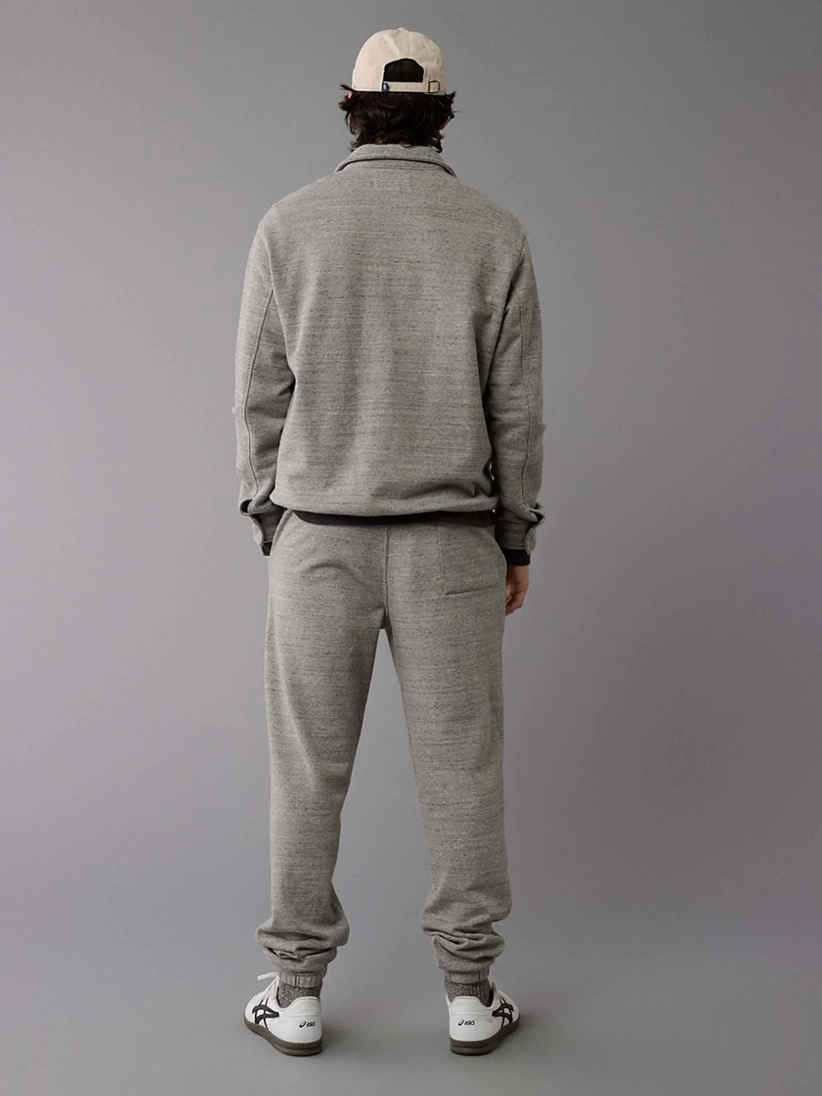 AMERICAN EAGLE MEN 2382  430 HTHR COACHES JACKET 069 GRAY HEATHER