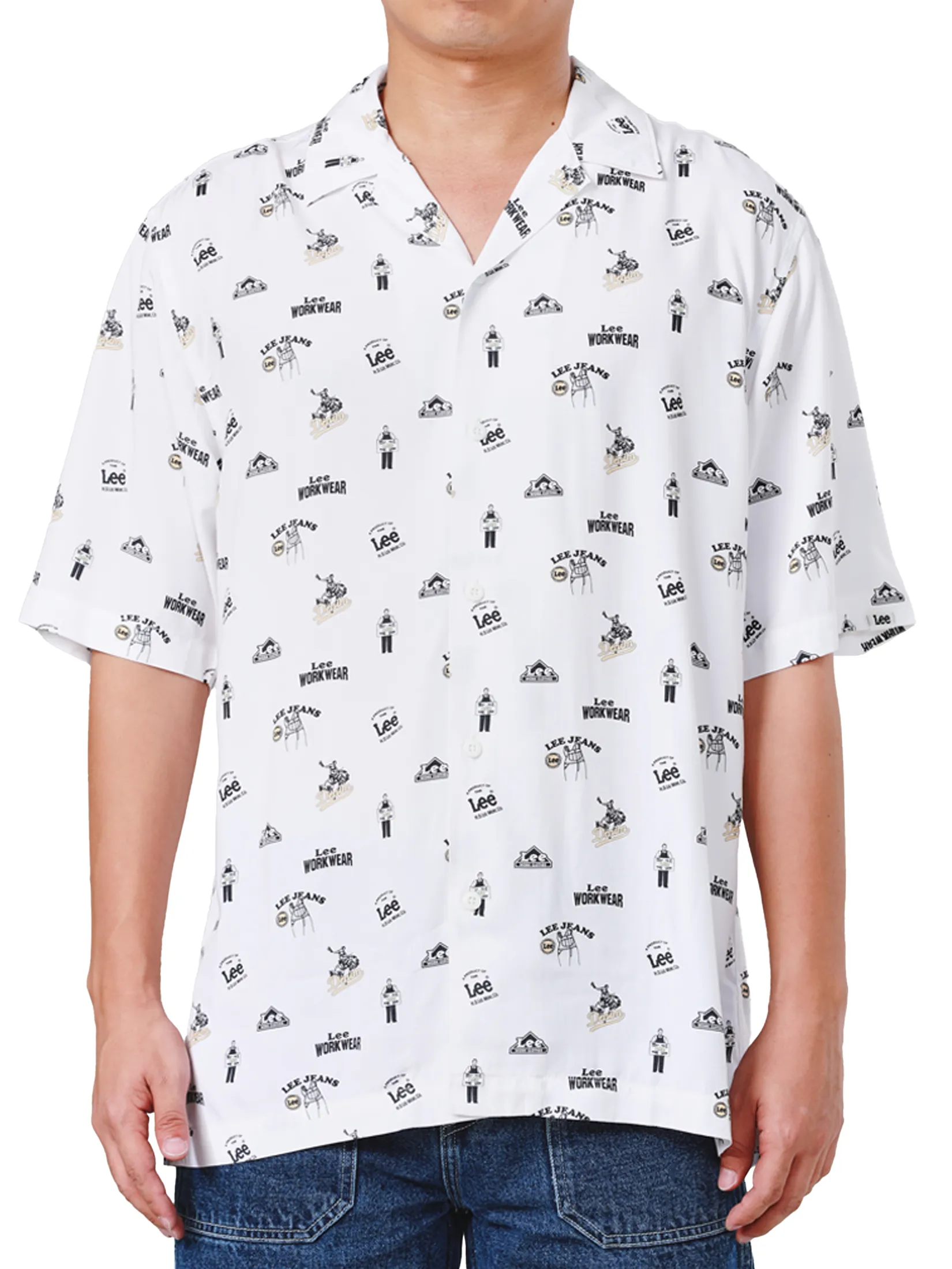 LEE Men s Shirt Short Sleeve Comfort Fit White