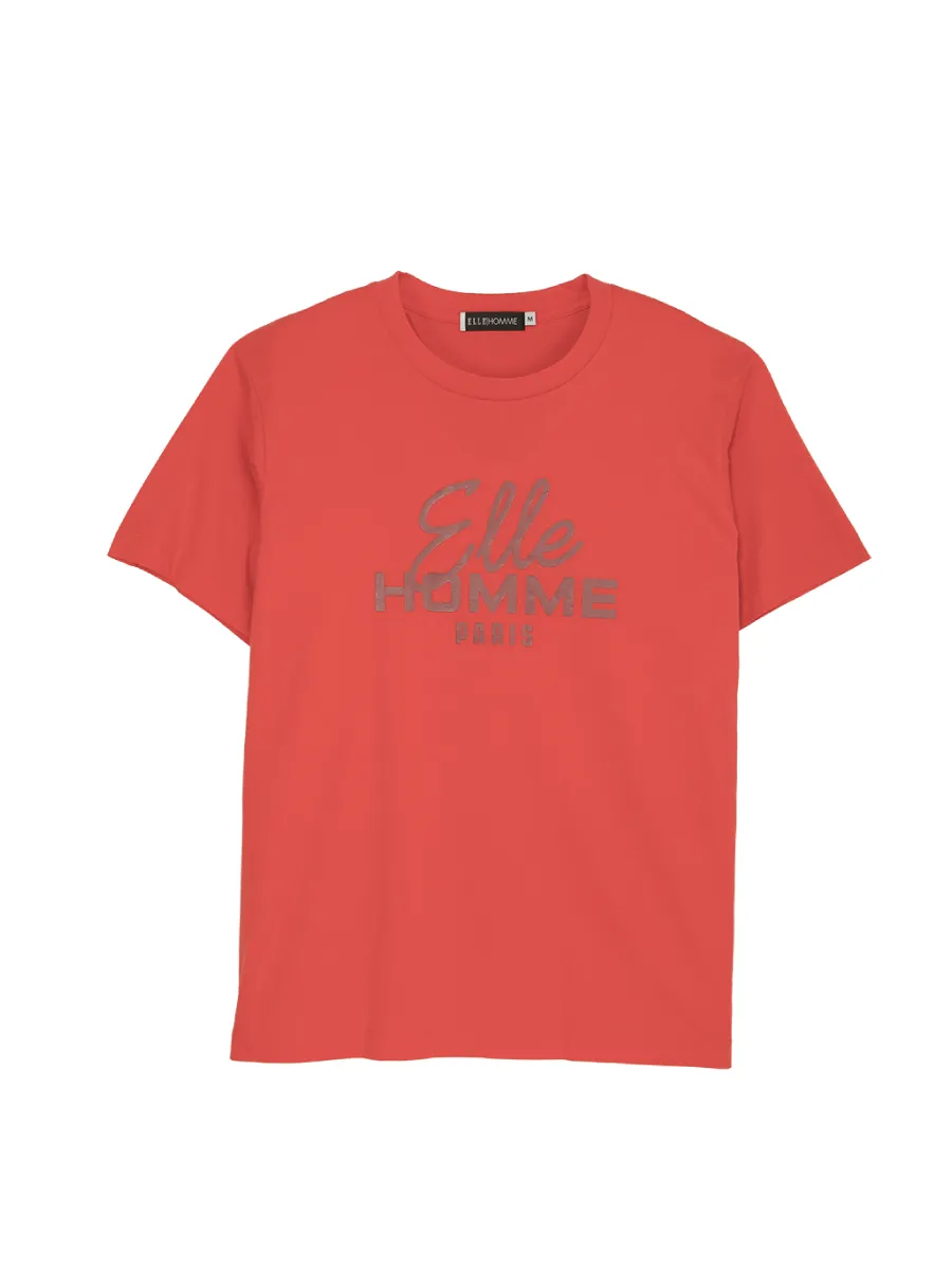 ELLE HOMME Men Round neck T-shirt with ELLE HOMME logo W8K909 - Red