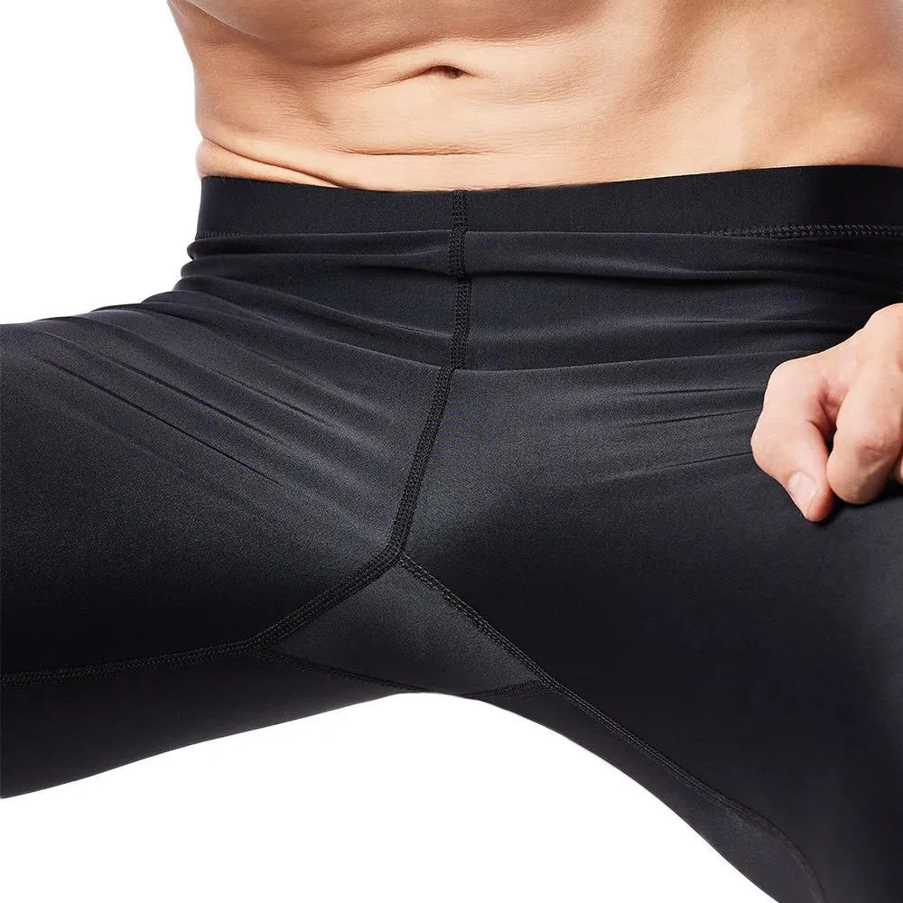 SPANDEX Black/Black-NS002HF-Compression 3/4 pants