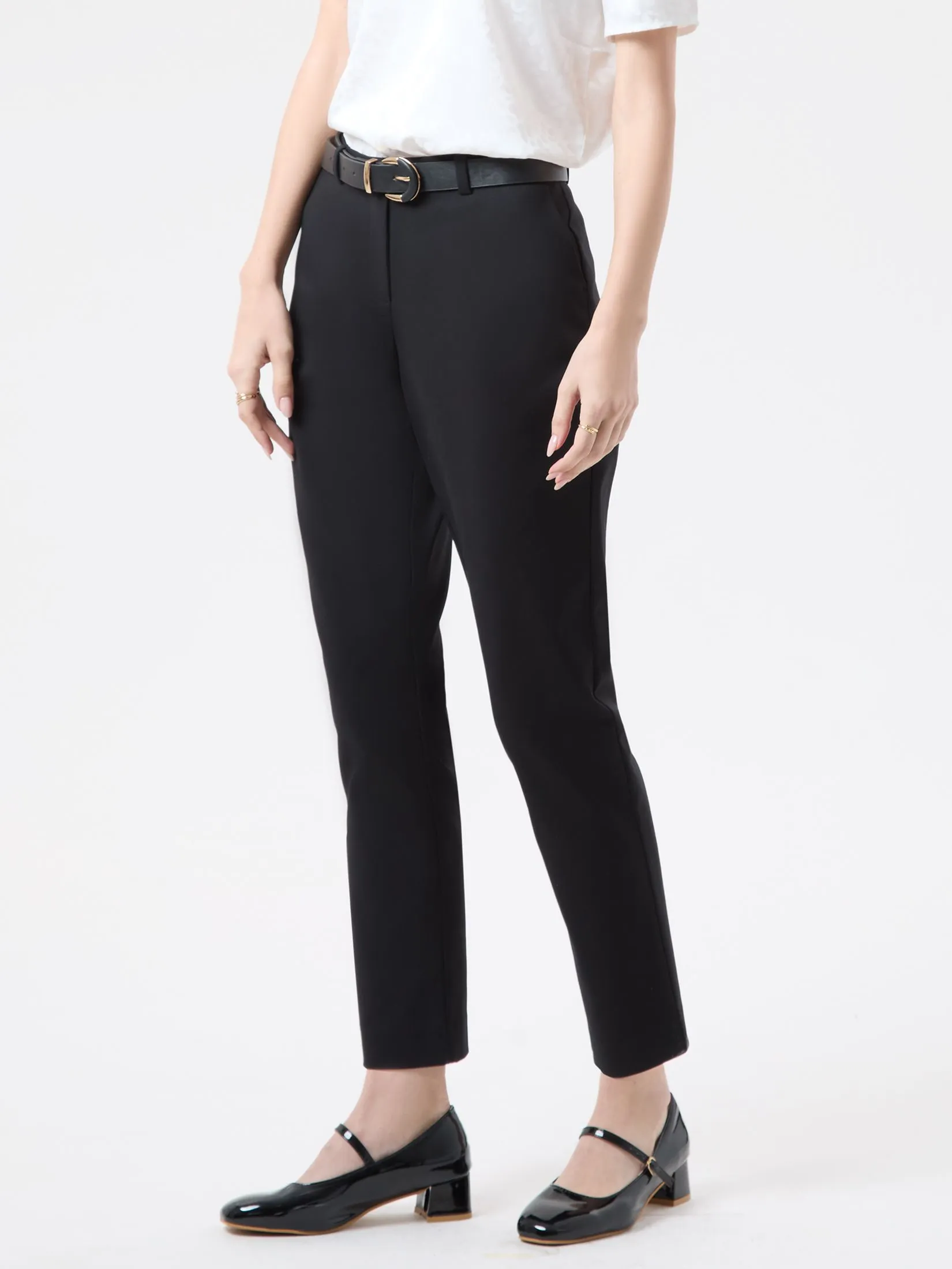 ESPADA Slim Trousers Women Black