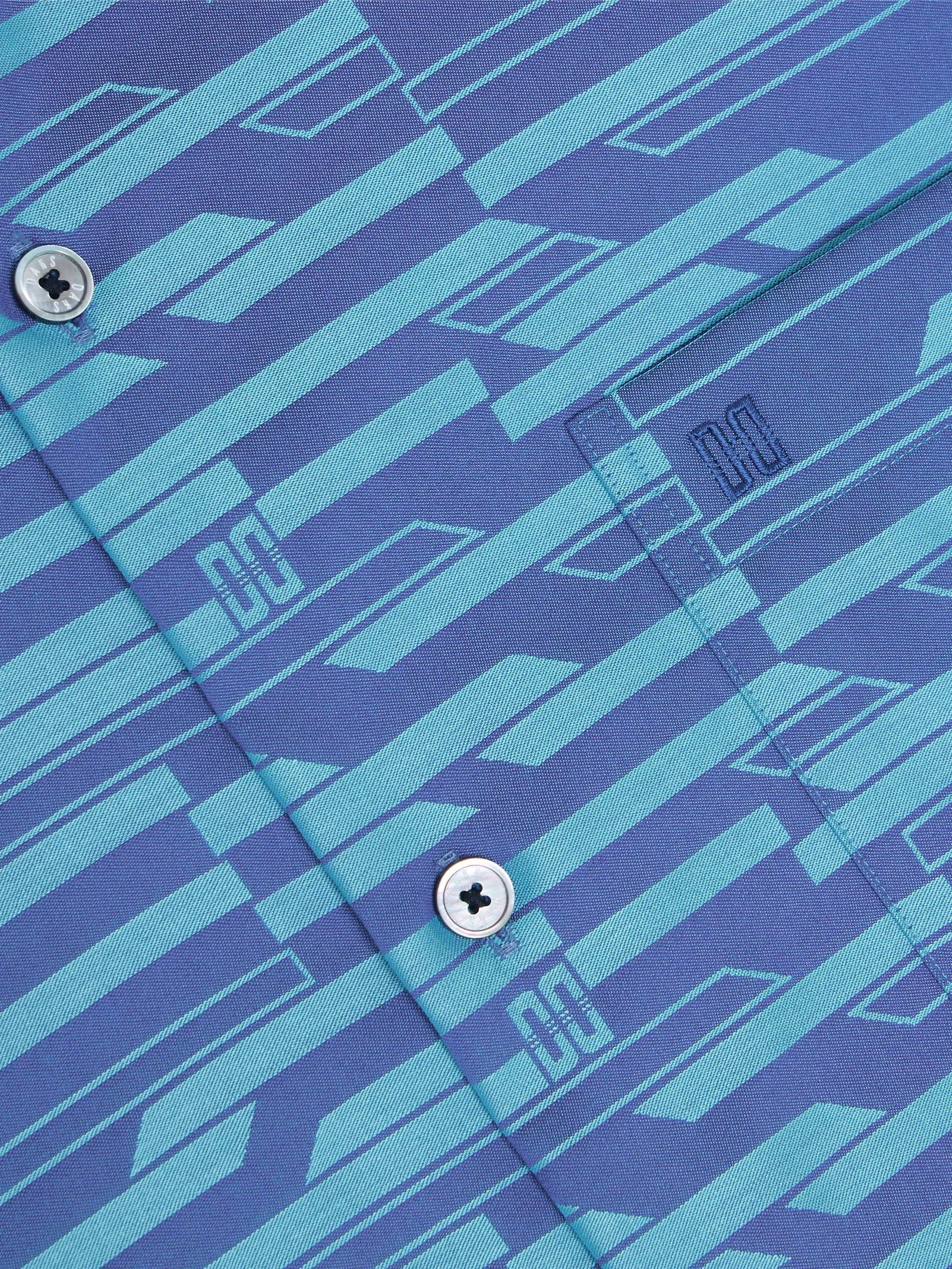 DAKS Men Short Sleeve Shirt Regular Fit Navy