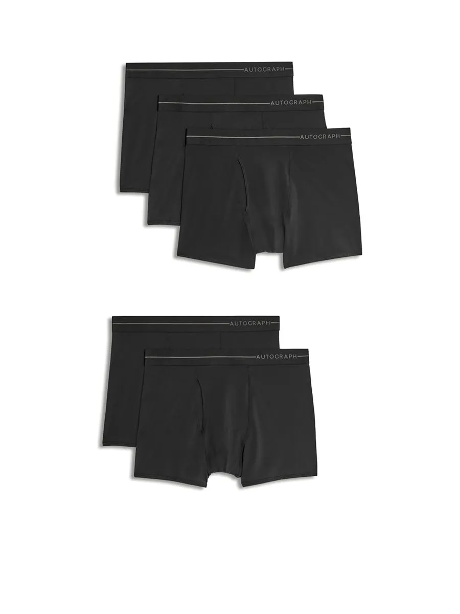 MARKS & SPENCER Men Trunks Pack Microskin 5 pcs Black