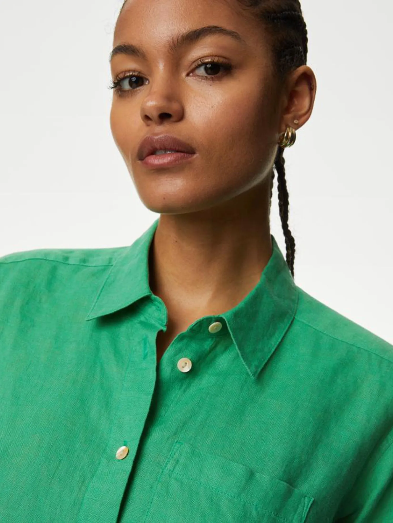 MARKS & SPENCER Women Shirt Pure Linen Relaxed