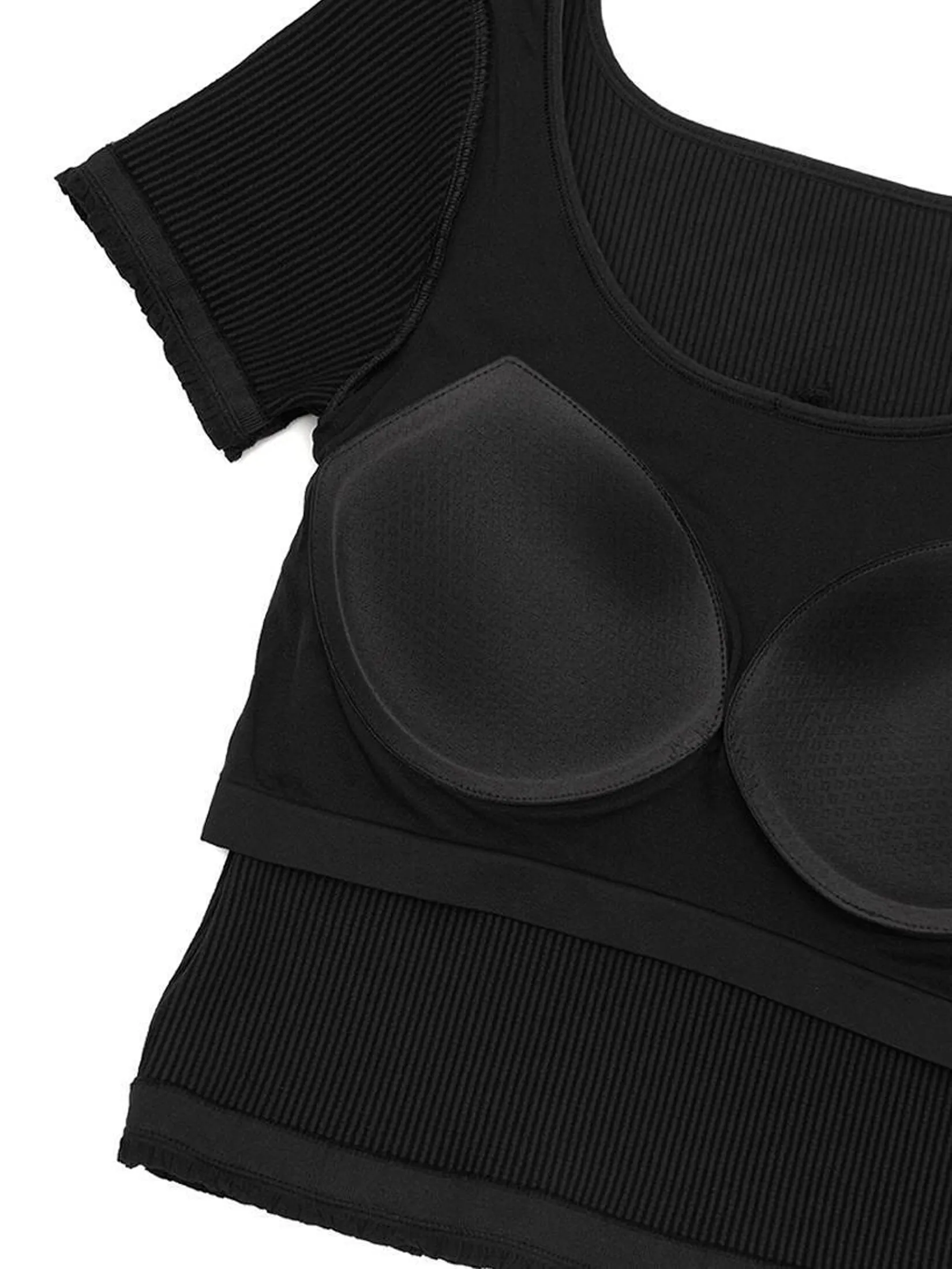 SABINA Bra Tops Crop top Woman Free seamless panty - Black