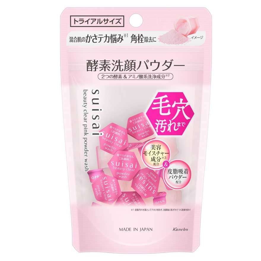 Suisai Beauty Clear Pink Powder Wash (Trial) 6g. 15pcs.