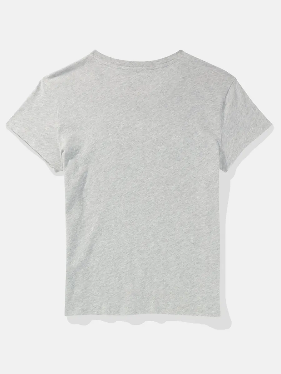 AMERICAN EAGLE WOMEN 9300 INTL CLASSIC TEE 006 HEATHER GRAY