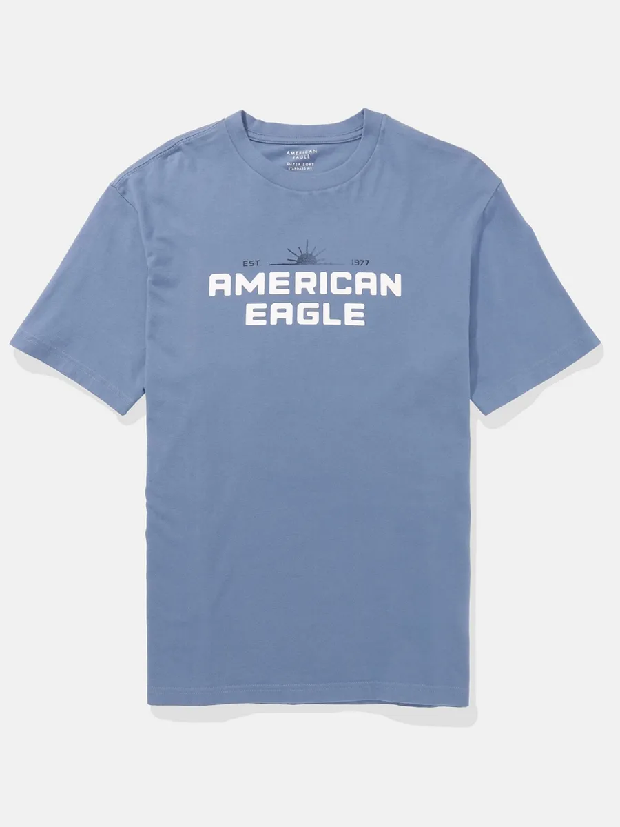 AMERICAN EAGLE MEN G SS 1 SET IN TEE- PC DYE + SERIOUSLY SOFT WASH 400 BLUE