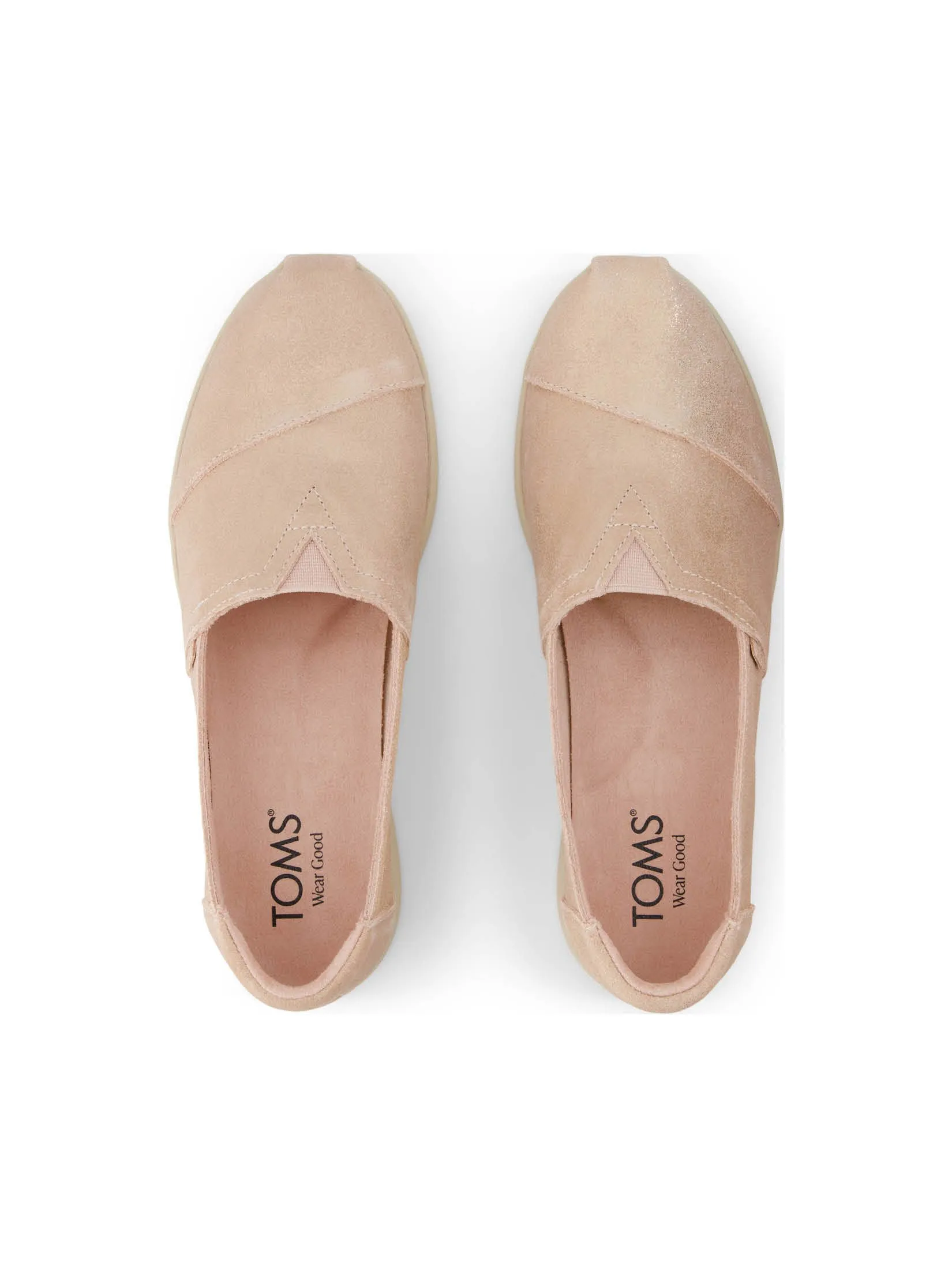 TOMS Women Shoe Slip On Alpargata Plus Pale Rose Metallic Suede