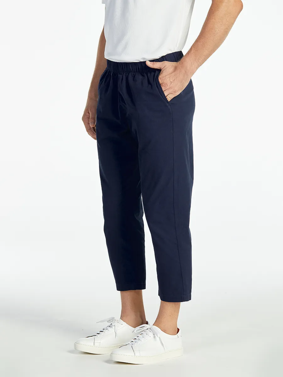 ELLE HOMME MEN ELASTIC WAIST PANTS W8Q001NV - NAVY