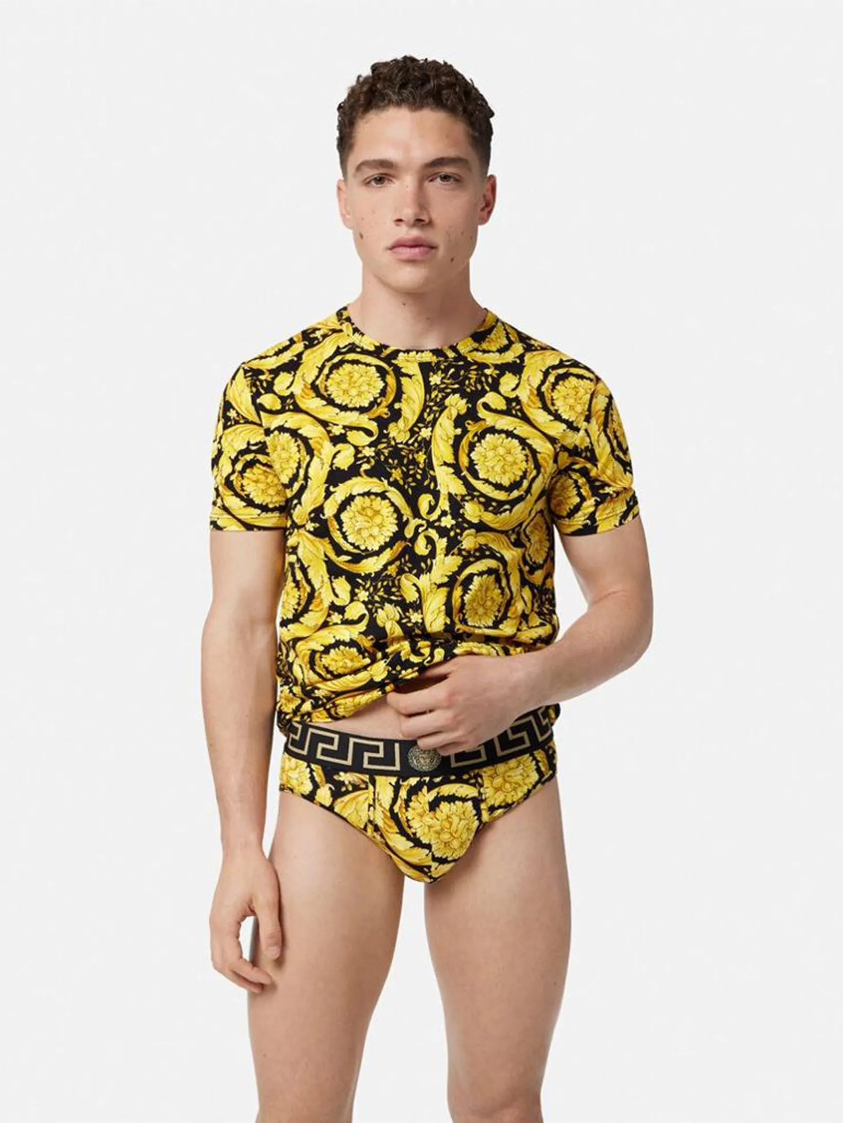 VERSACE UNDERWEAR Men Briefs Barocco Gold