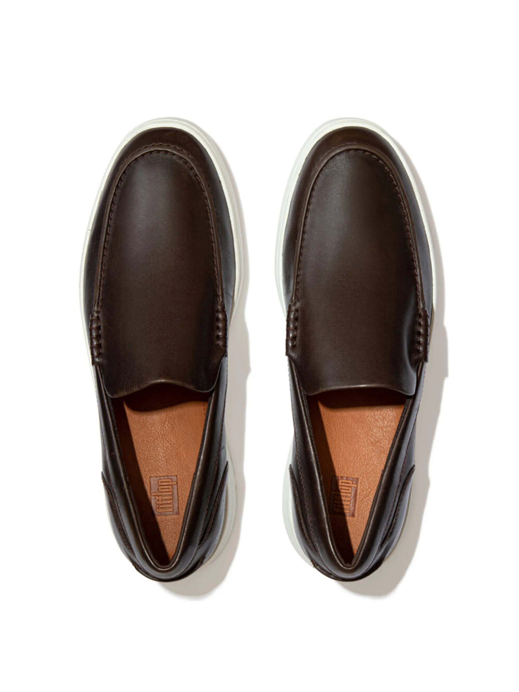 FitFlop™ MEN S BRANCE LEATHER LOAFERS BROWN