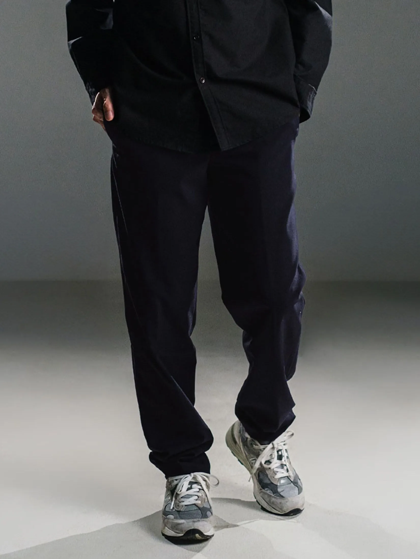 ERA-WON Men's Pants Relaxed workday Relaxed straight legs Dark Navy