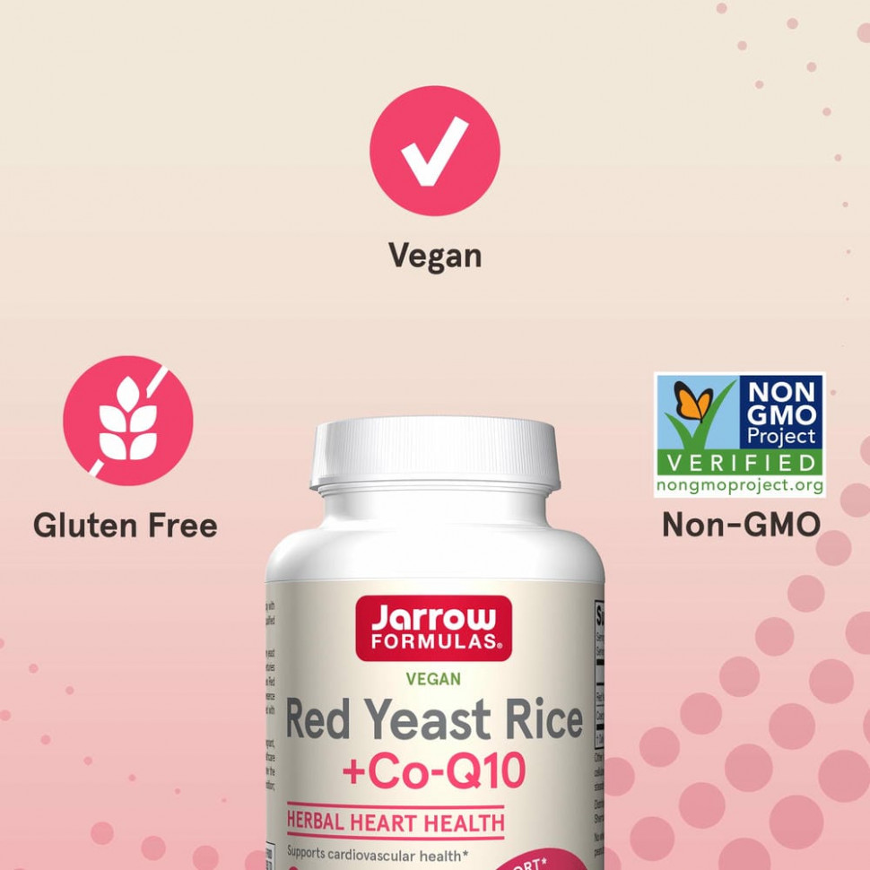 Jarrow Formulas, Красный дрожжевой рис + кофермент Q10, 120 капсул