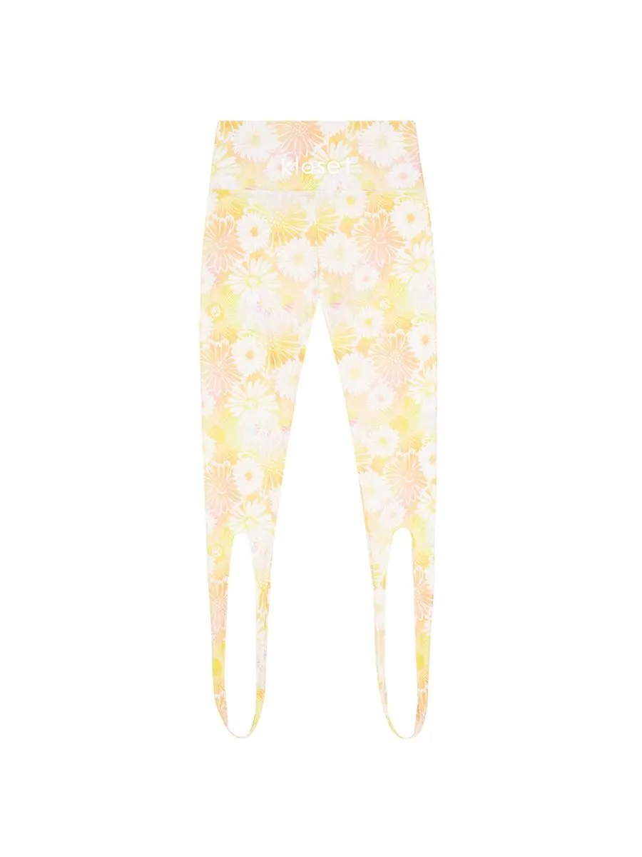 KLOSET (RS23)Smiley Sun Dye Print  Leggings Orange Size - M