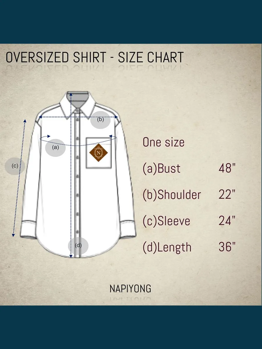 NAPIYONG Unisex Bestie Oversized Shirt in Big Navy Stripe