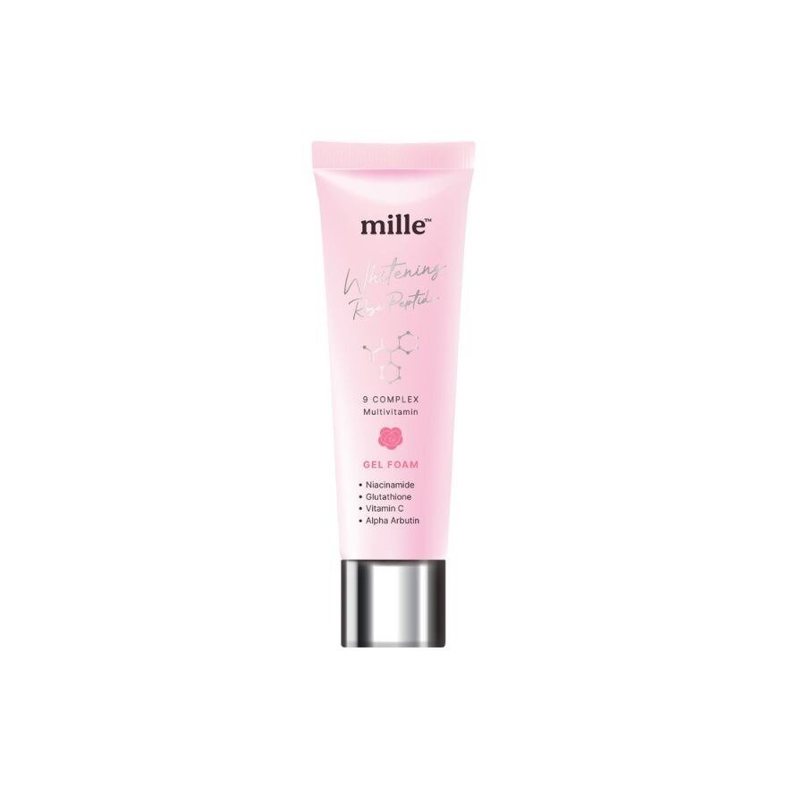 Mille Whitening Rose Peptide 9 Complex Gel Foam 30g.