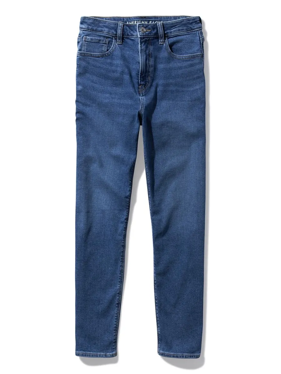 AMERICAN EAGLE WOMEN MOM STRAIGHT JEANS - INTL - VALUE 915 LIGHT WASH