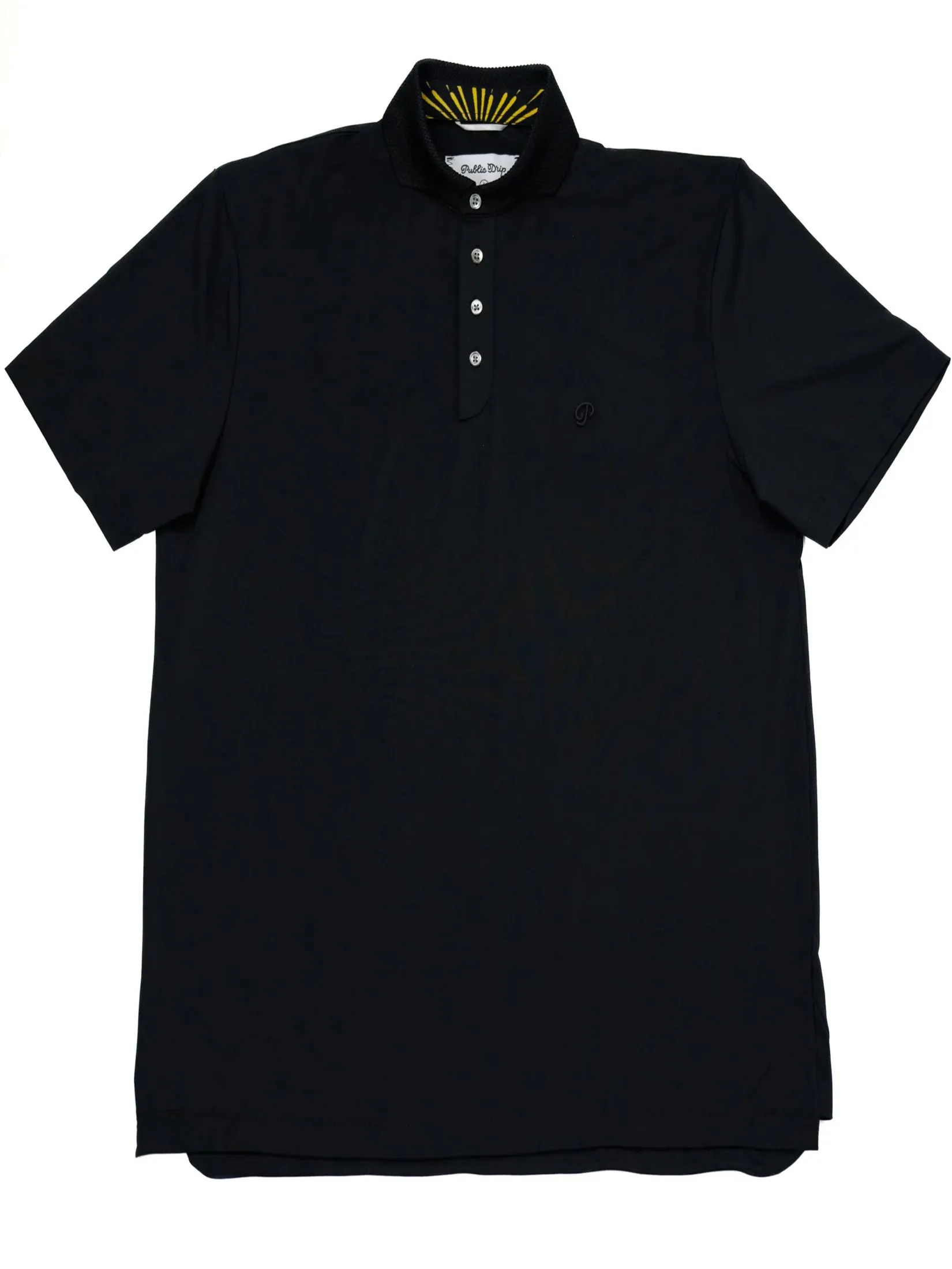 PUBLIC DRIP PUBLIC ATHLETE TONAL POLO IN BLACK