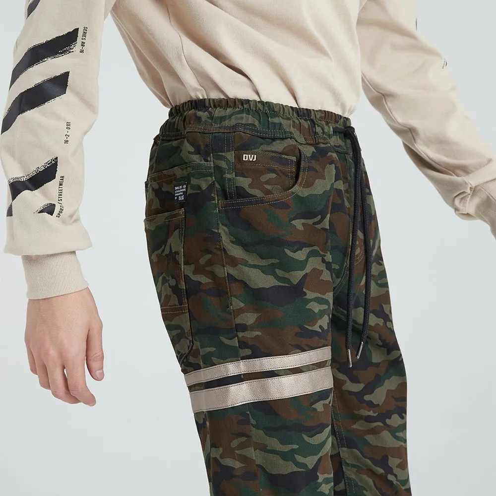 DAVIE JONES GREEN ELASTICATED CAMO JOGGER GP0023GR