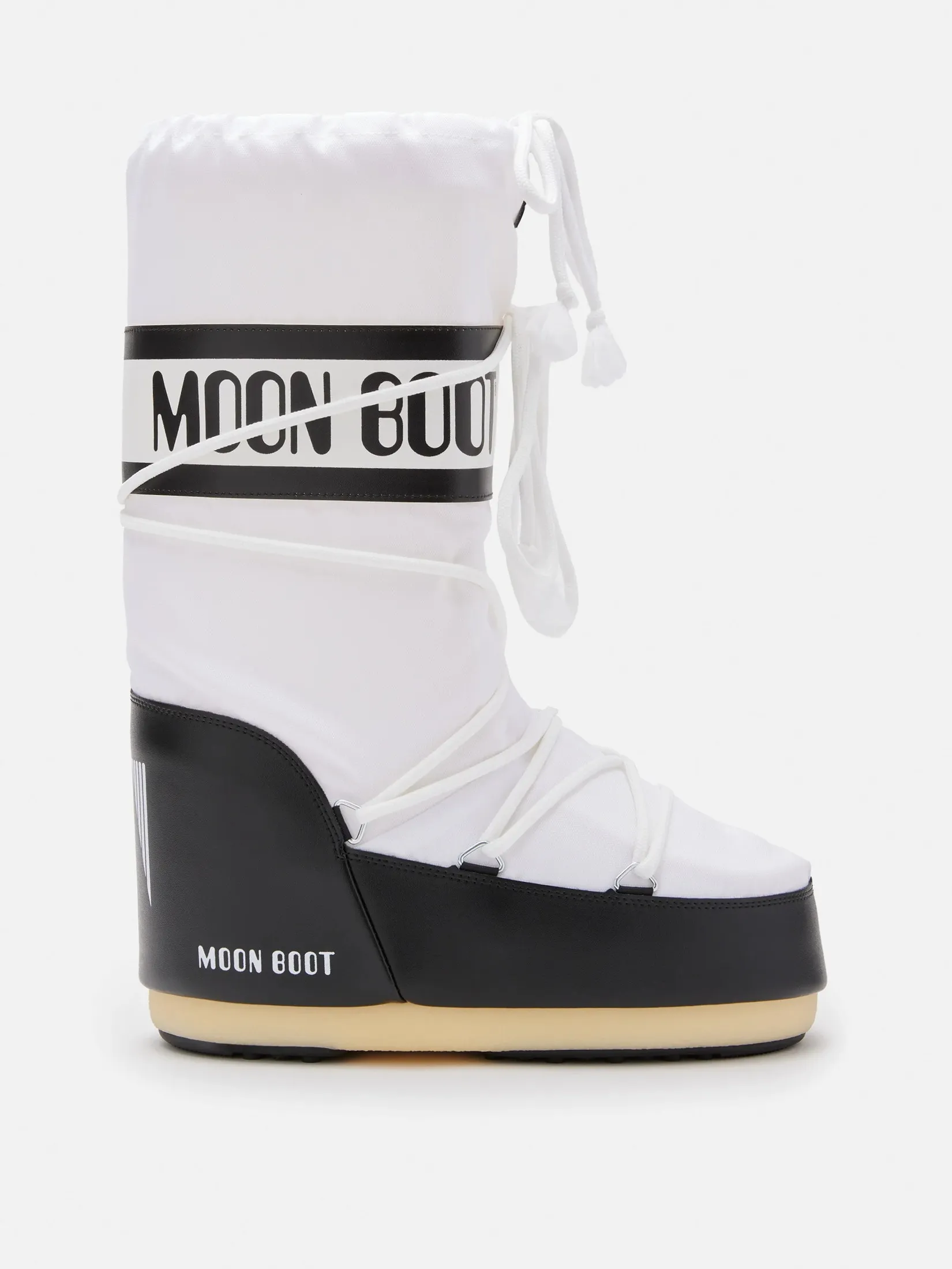 MOON BOOT UNISEX ICON NYLON IN BLACK/WHITE