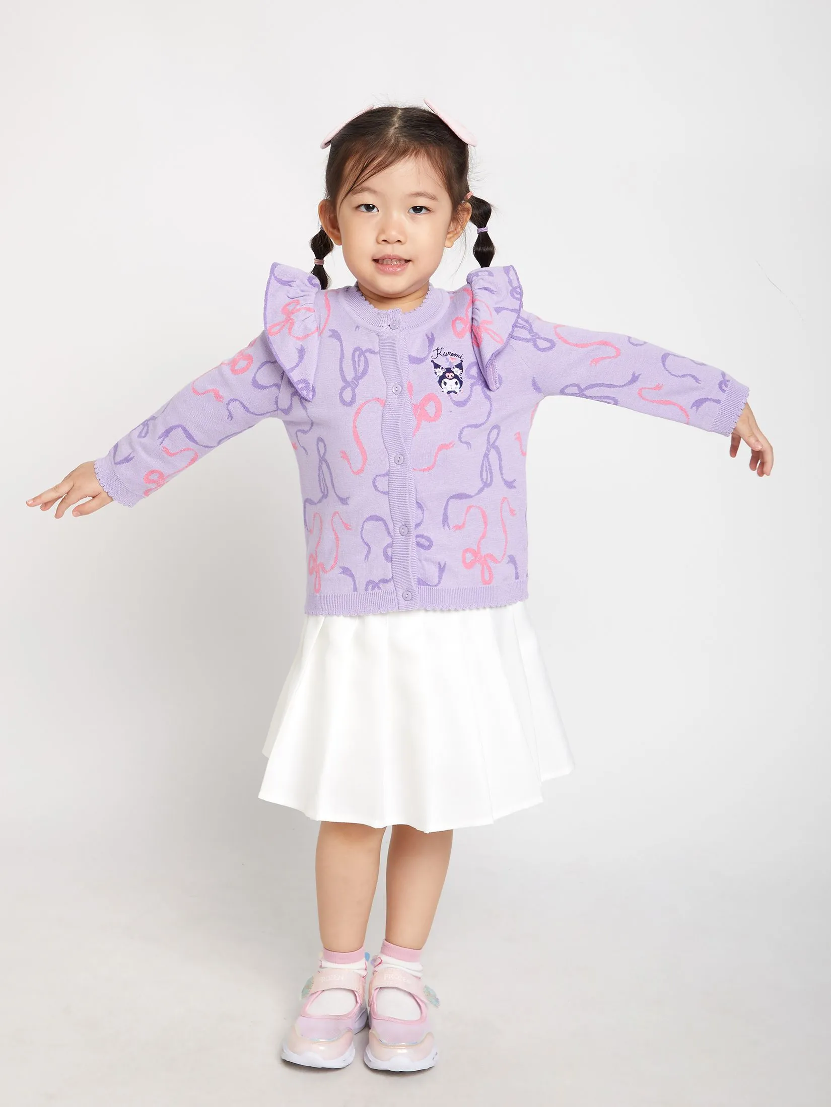 SANRIO Girl Toddler Cardigan Kuromi Purple
