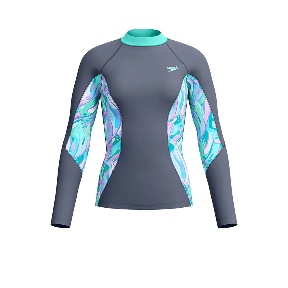 SPEEDO Printed Long Sleeve Women Rashguard Grey - SP111SP151ENTH