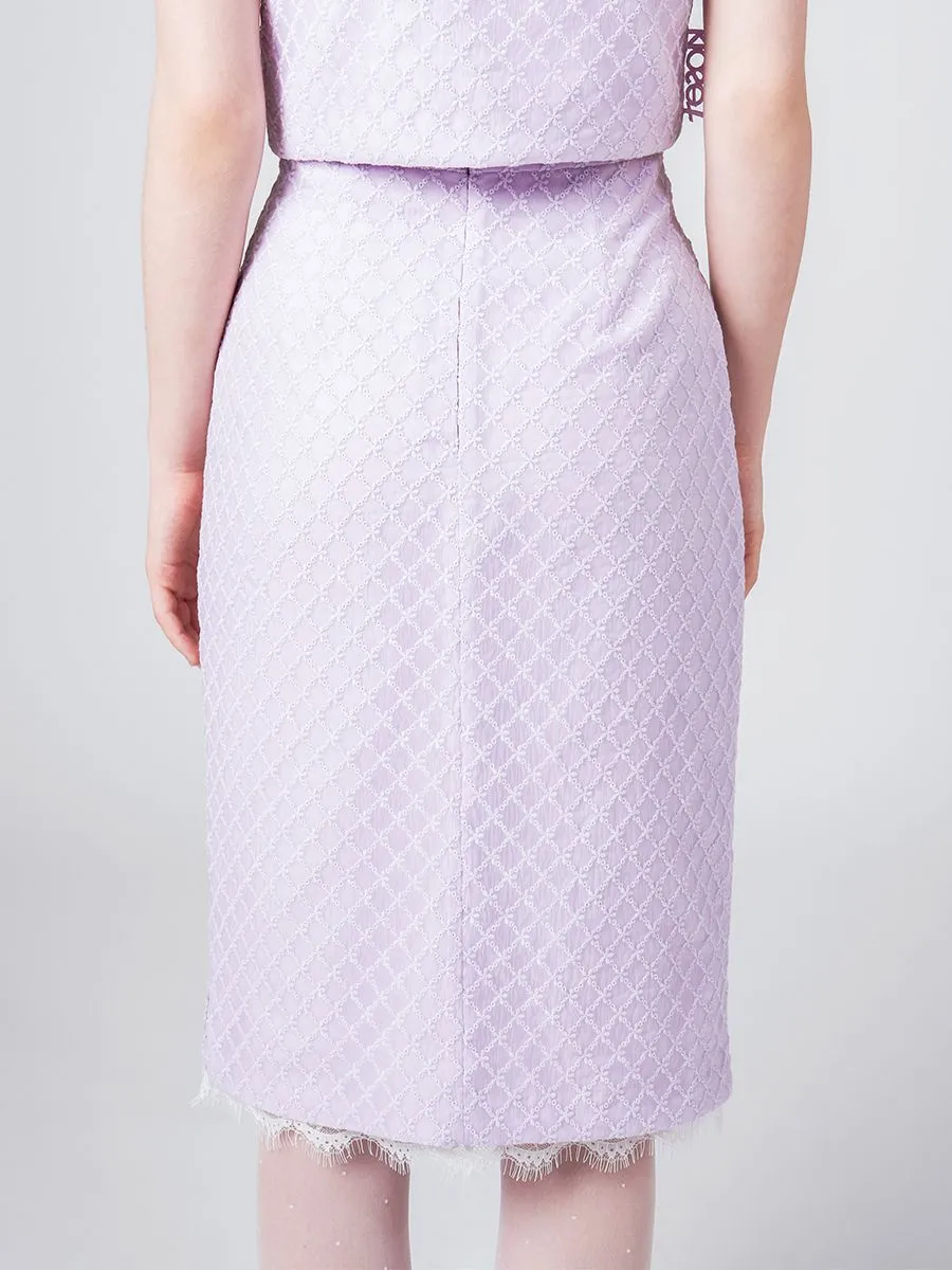 KLOSET (PF24)Lace pencil skirt Purple