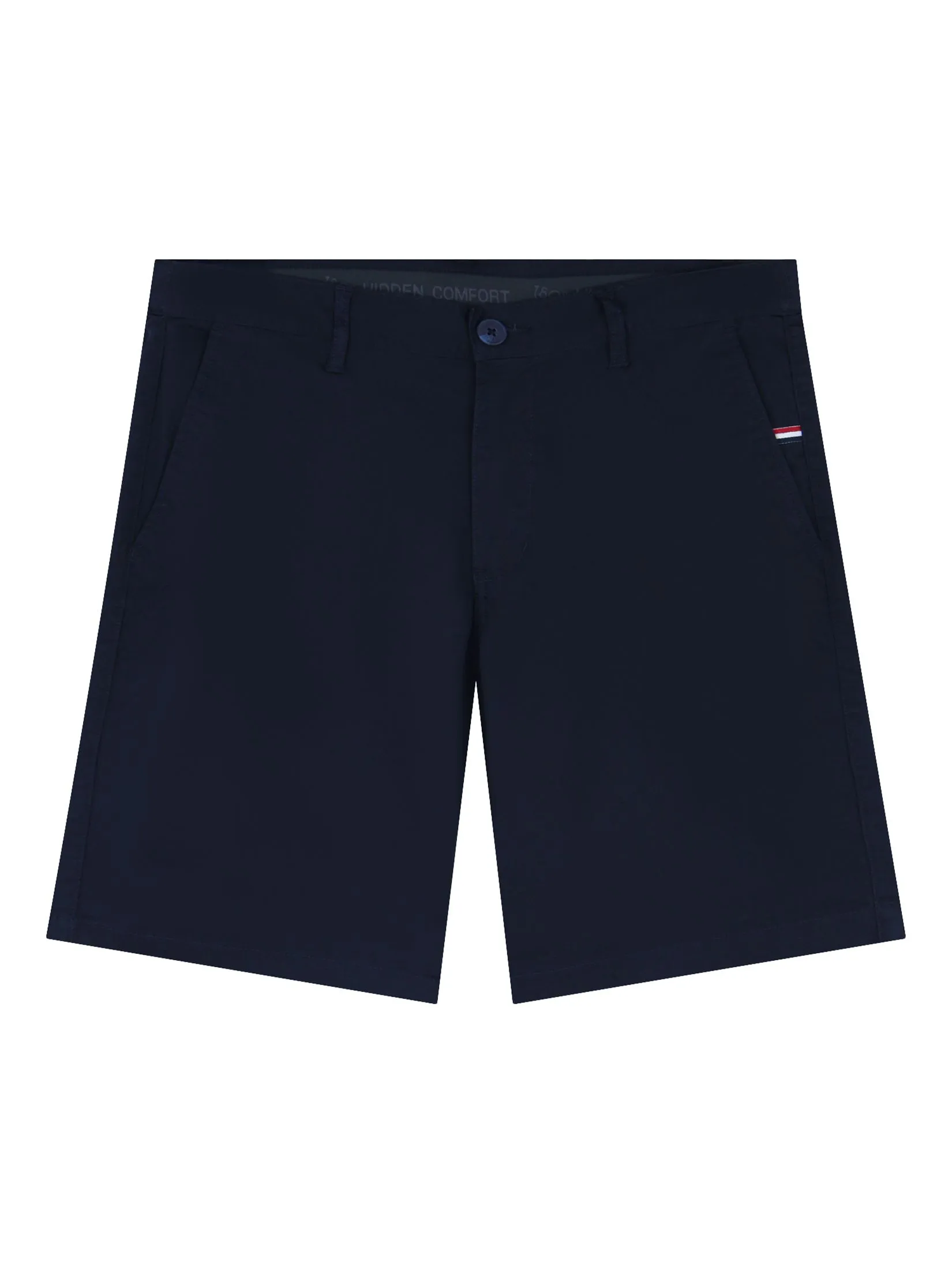 GIORDANO Men's Slim Taper Bermuda Shorts (180° Elastic Waist) Signature Navy