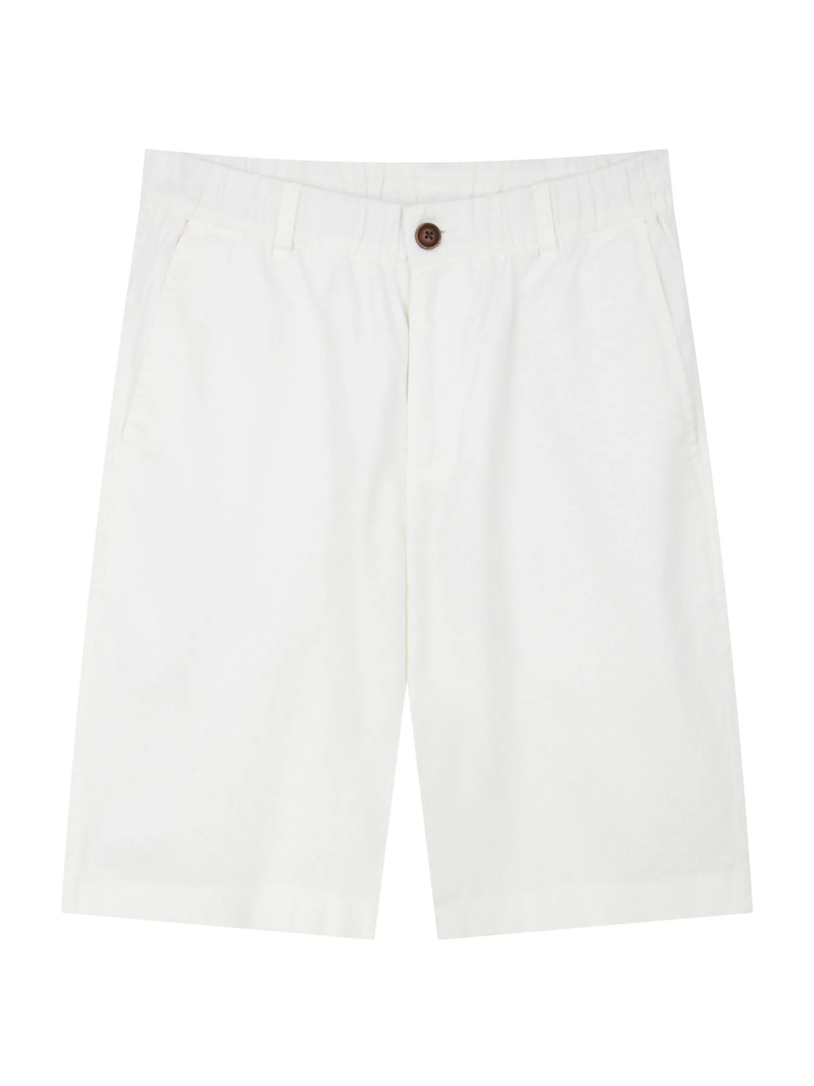 GIORDANO Men's Slim Linen Bermuda Shorts White