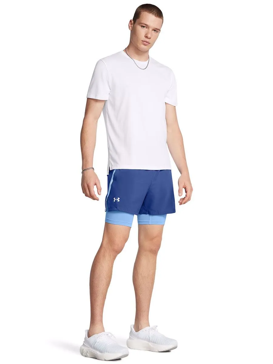 UNDER ARMOUR Men Running Shorts Launch 2-in-1 5" Blue - UN127AP655EATH