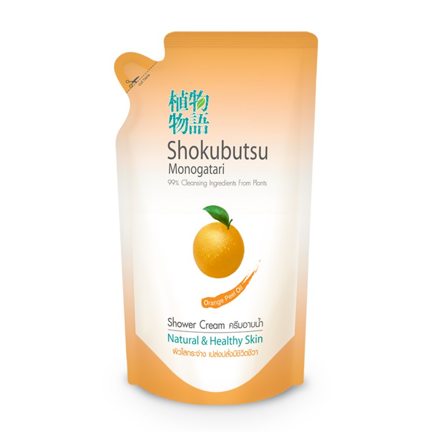 Shokubutsu Monogatari Shower Cream Orange Peel Oil NaturalHealthy Skin 400Ml.Refill