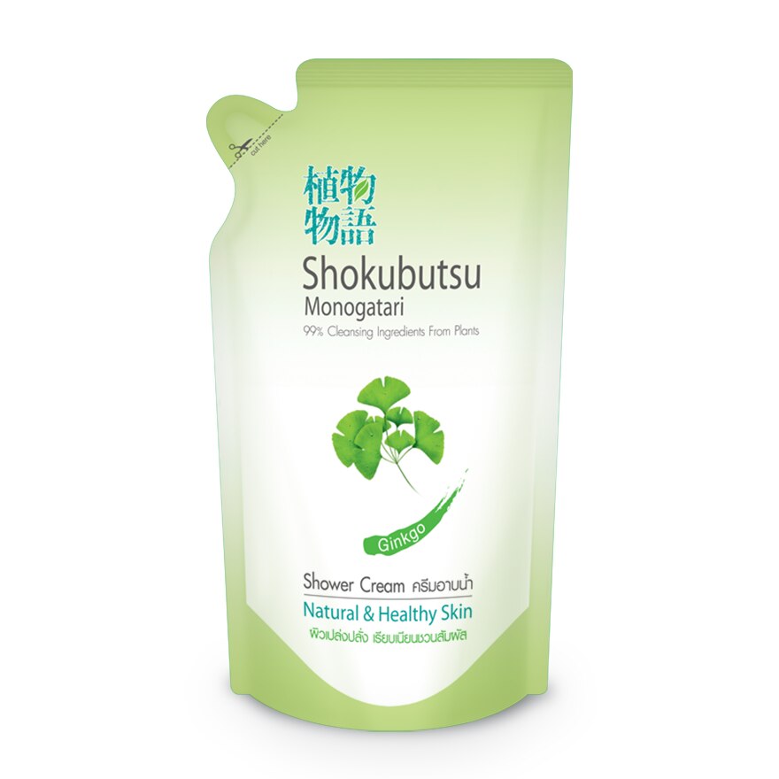Shokubutsu Monogatari Shower Cream Ginkgo Natural  Healthy Skin 400 Ml. Refill