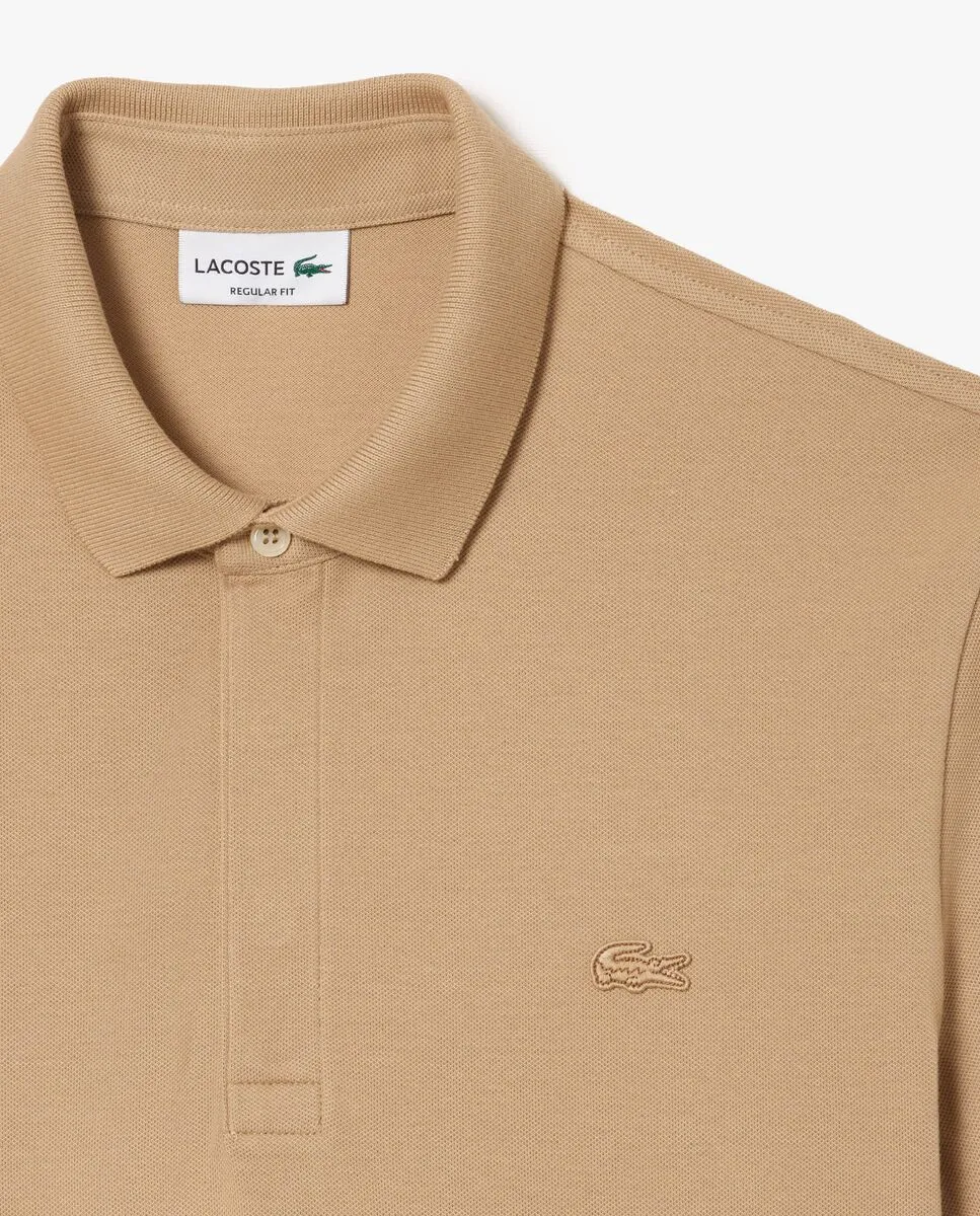 LACOSTE Regular Fit Paris Stretch Piqu  Polo Shirt Beige