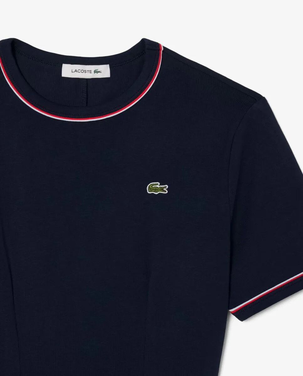 LACOSTE Trim Accent Jersey T-Shirt Dress Blue