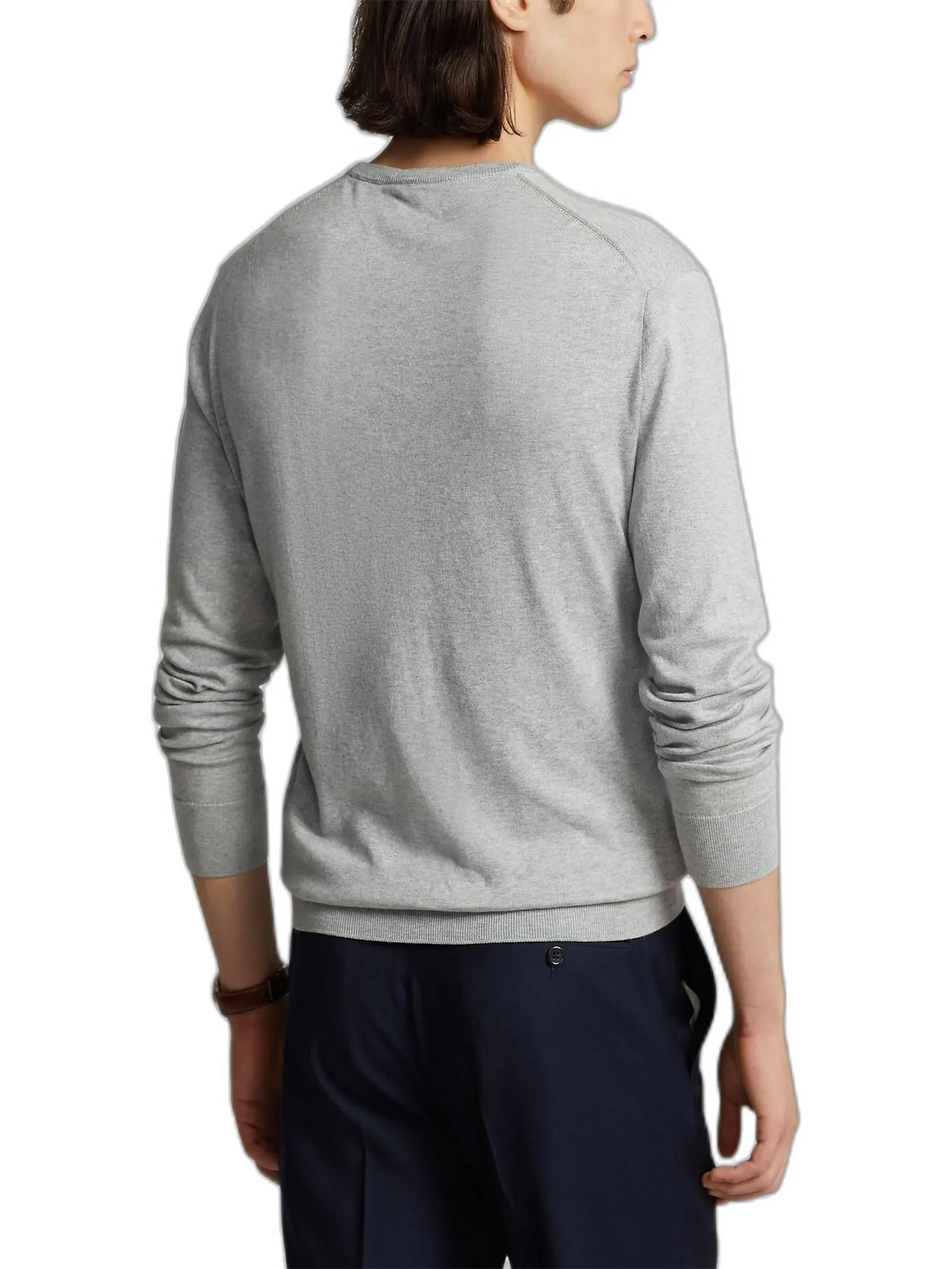 POLO RALPH LAUREN Slim Fit Cotton Sweater  MNPOSWE16820307 Grey