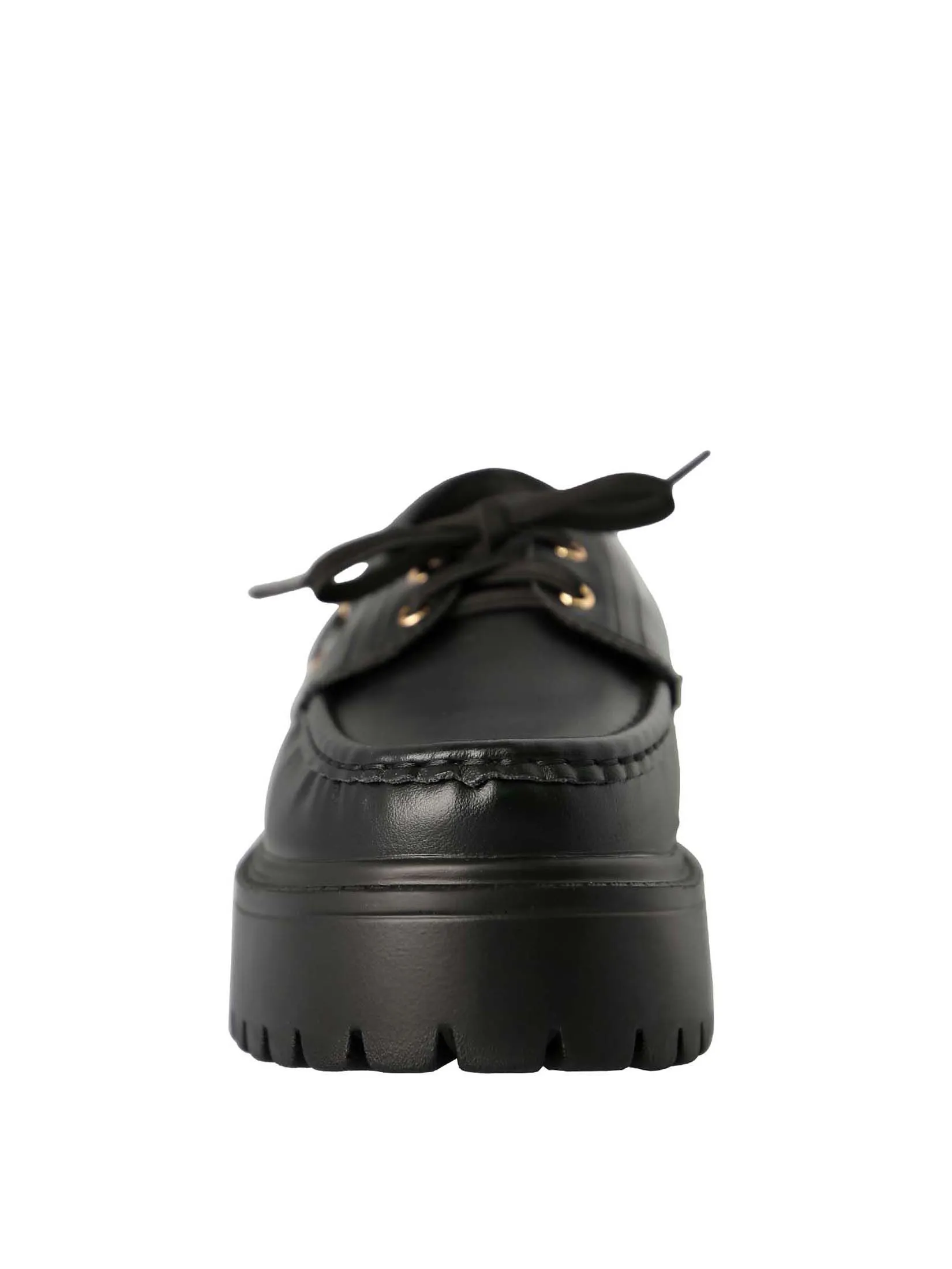 VILLAINS SF ZEAL Women's Platform Loafer Heels BLACK