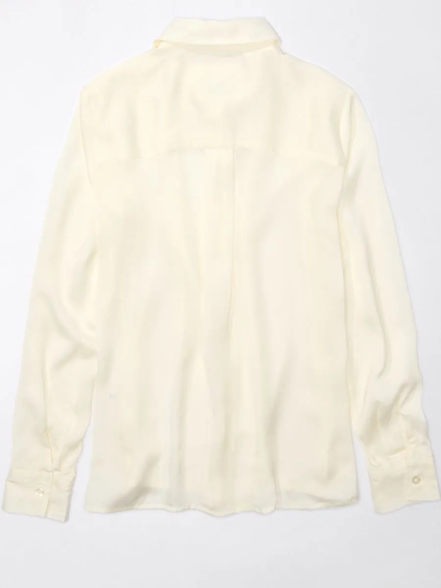 AMERICAN EAGLE WOMEN  CORE SLIM SHIRT 548 VINTAGE SAIL