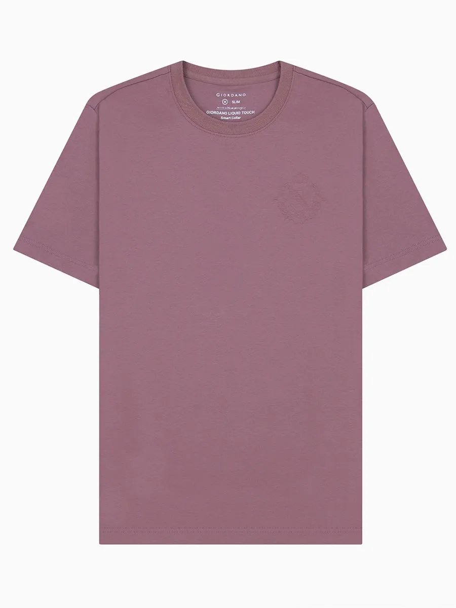 GIORDANO Men's Interlock Smart Tee (Liquid Touch) Wisful Mauve Purple